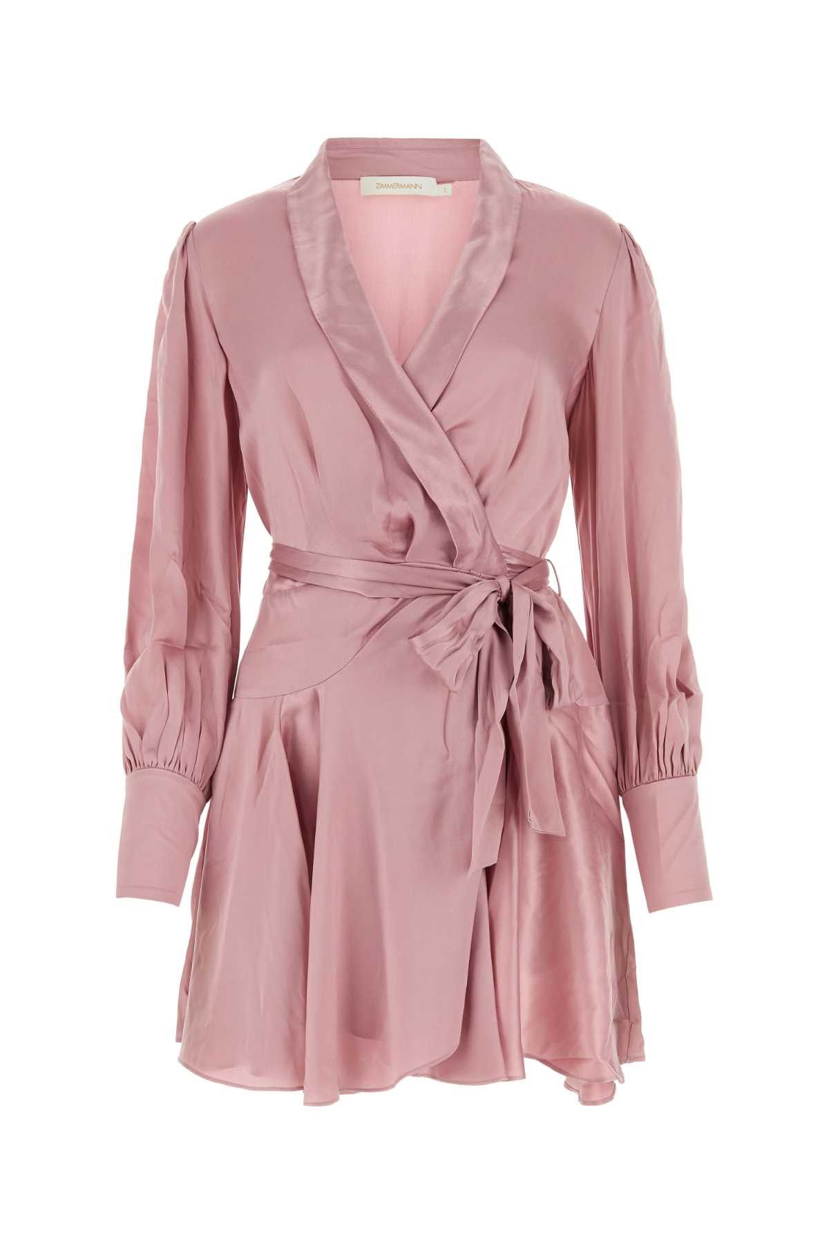 image of Zimmermann Pink Silk Dress, Women's (Size Large)