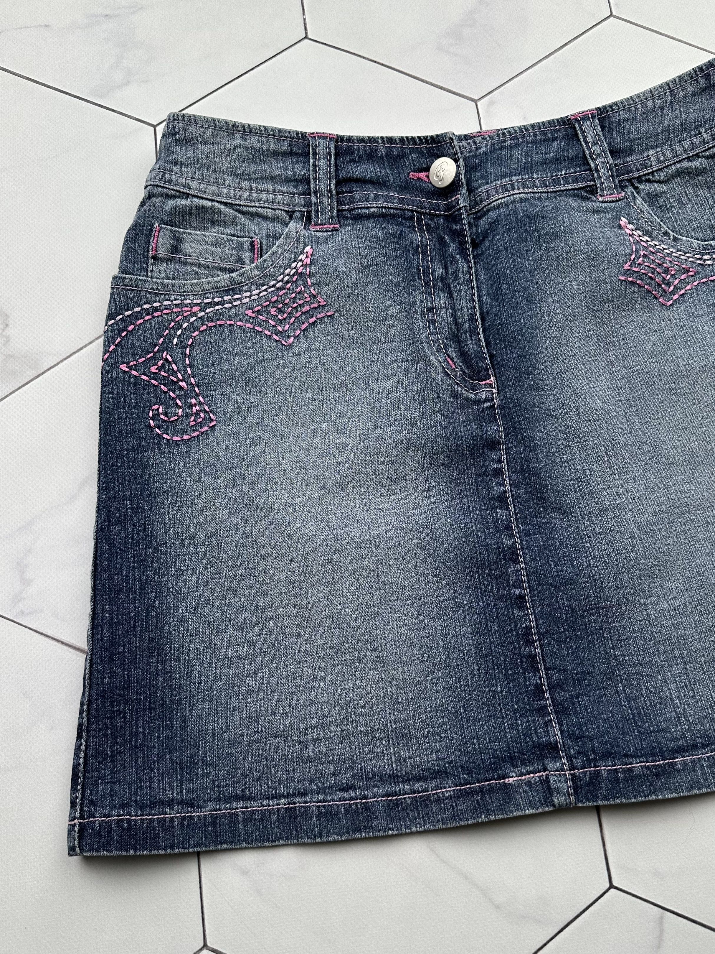 Japanese Brand Vintage Faded Mini Skirt (B513)E2D15 Size 27" / US 4 / IT 40 - 2 Thumbnail