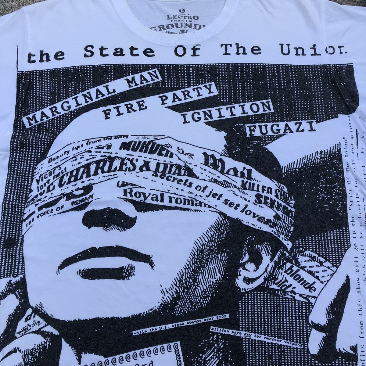 Band Tees × Vintage 🔥Rare🔥The State Of The Union Headlines Fugazi Punk List Size US L / EU 52-54 / 3 - 2 Thumbnail