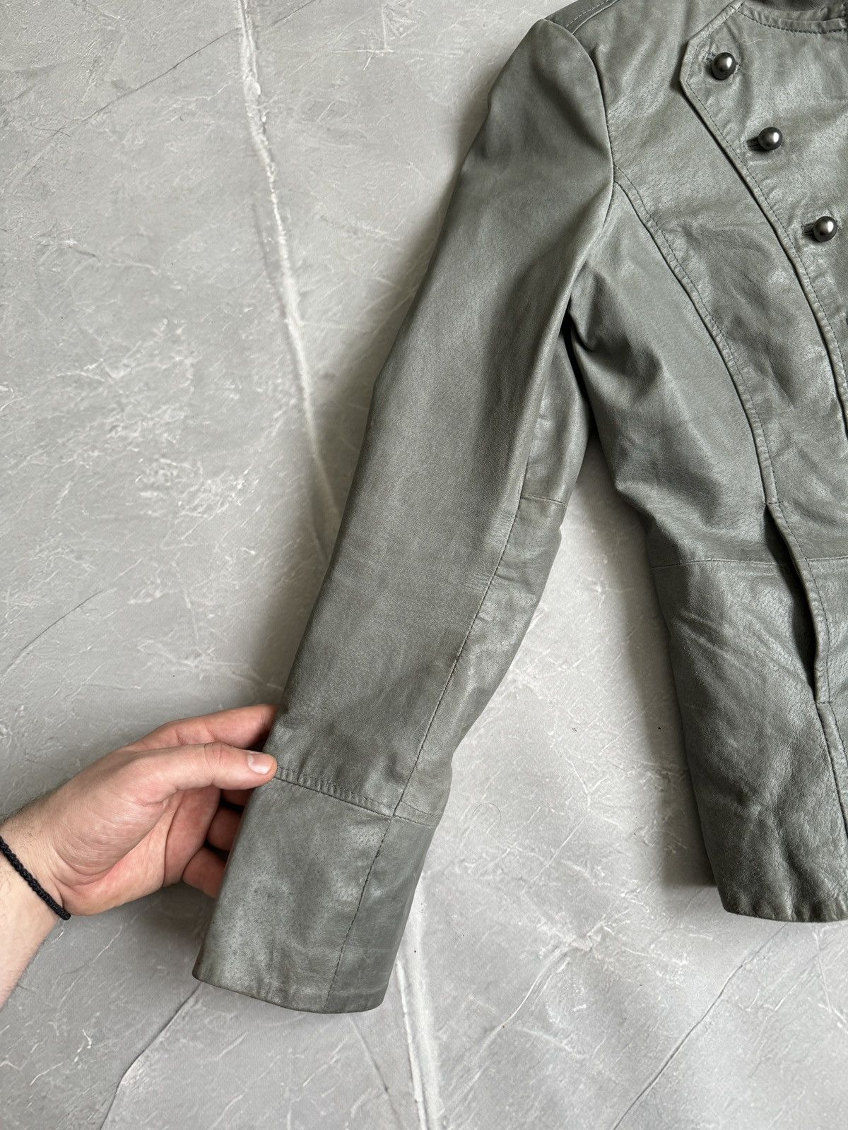 Hysteric Glamour 00s Napoleon Military Dirty Leather Jacket PPFM Style Size M / US 6-8 / IT 42-44 - 11 Thumbnail