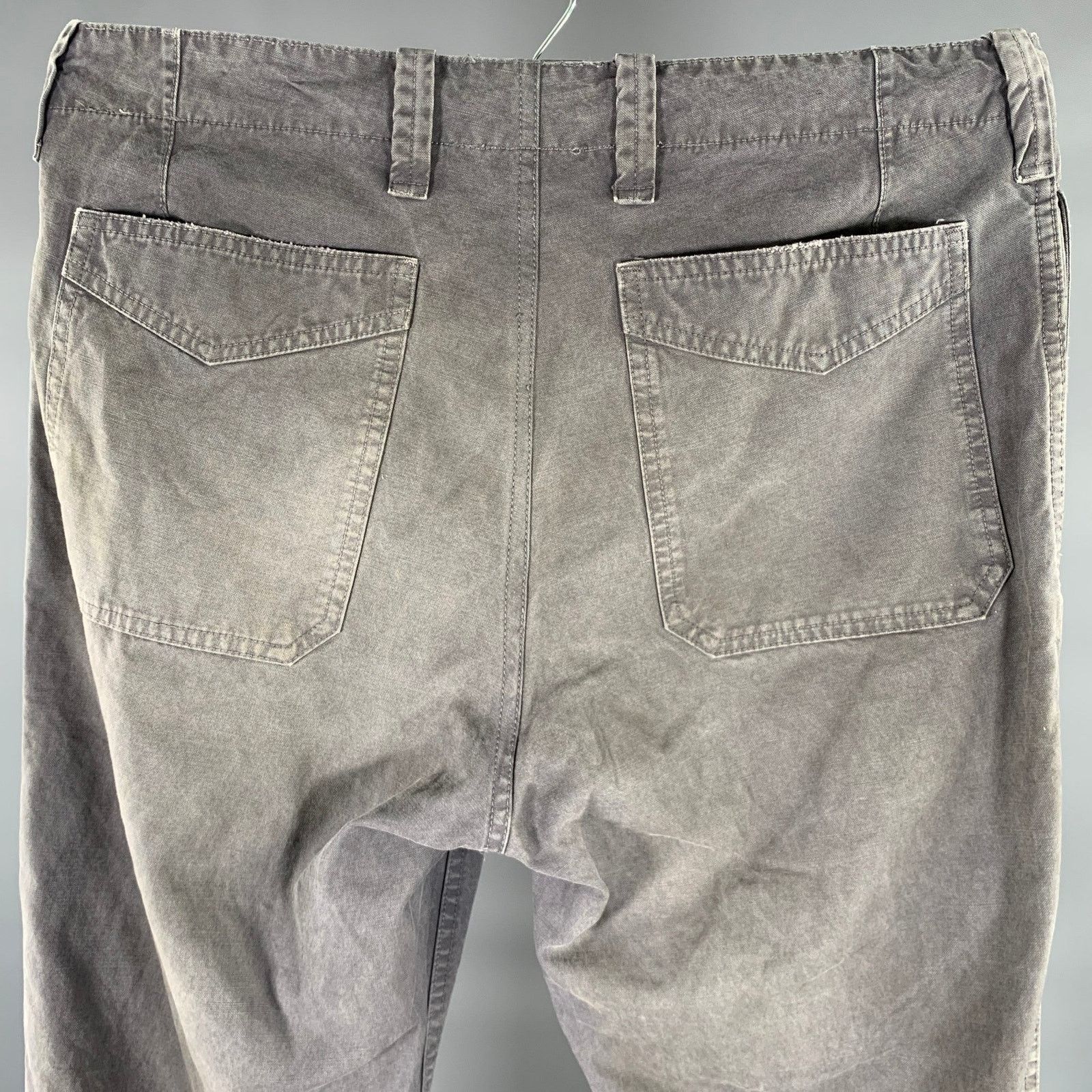 Visvim VISVIM Size L Grey Distressed Cotton Button Fly Casual Pants Size US 36 / EU 52 - 4 Thumbnail