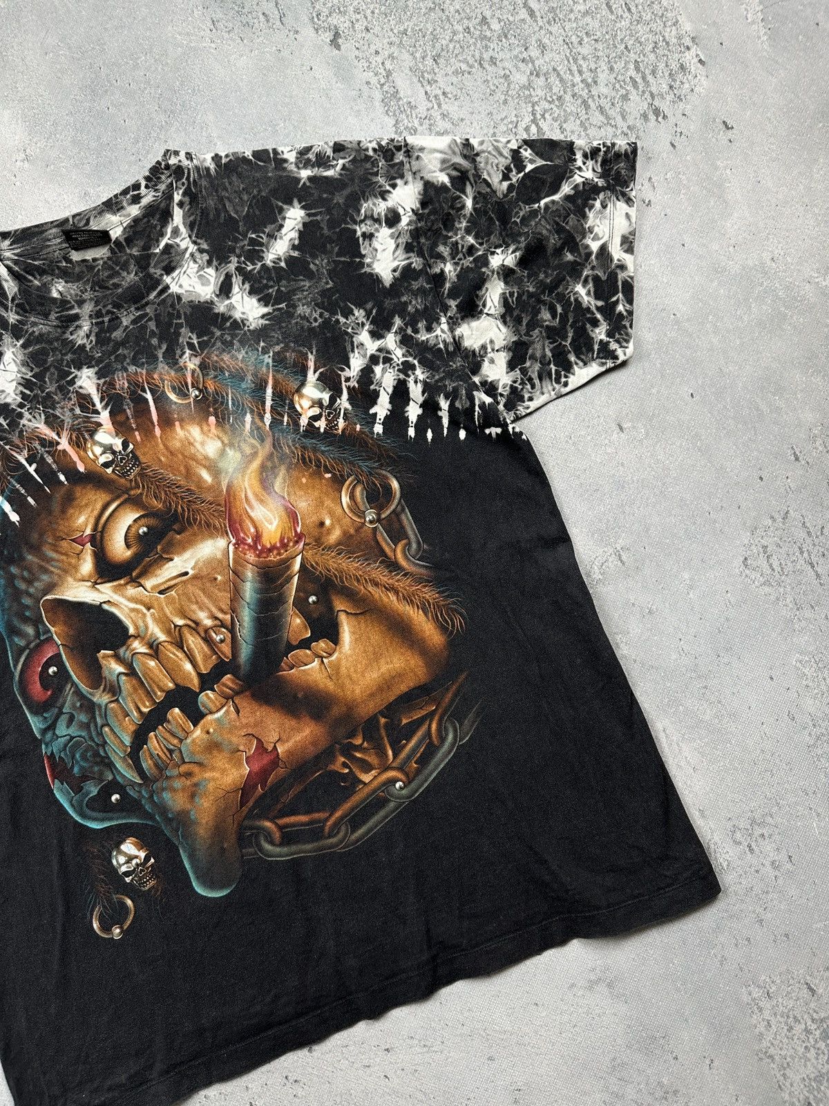 Affliction Survivors Smoking Skull All Over Studded Graphic Rock N Roll Size US XL / EU 56 / 4 - 3 Thumbnail