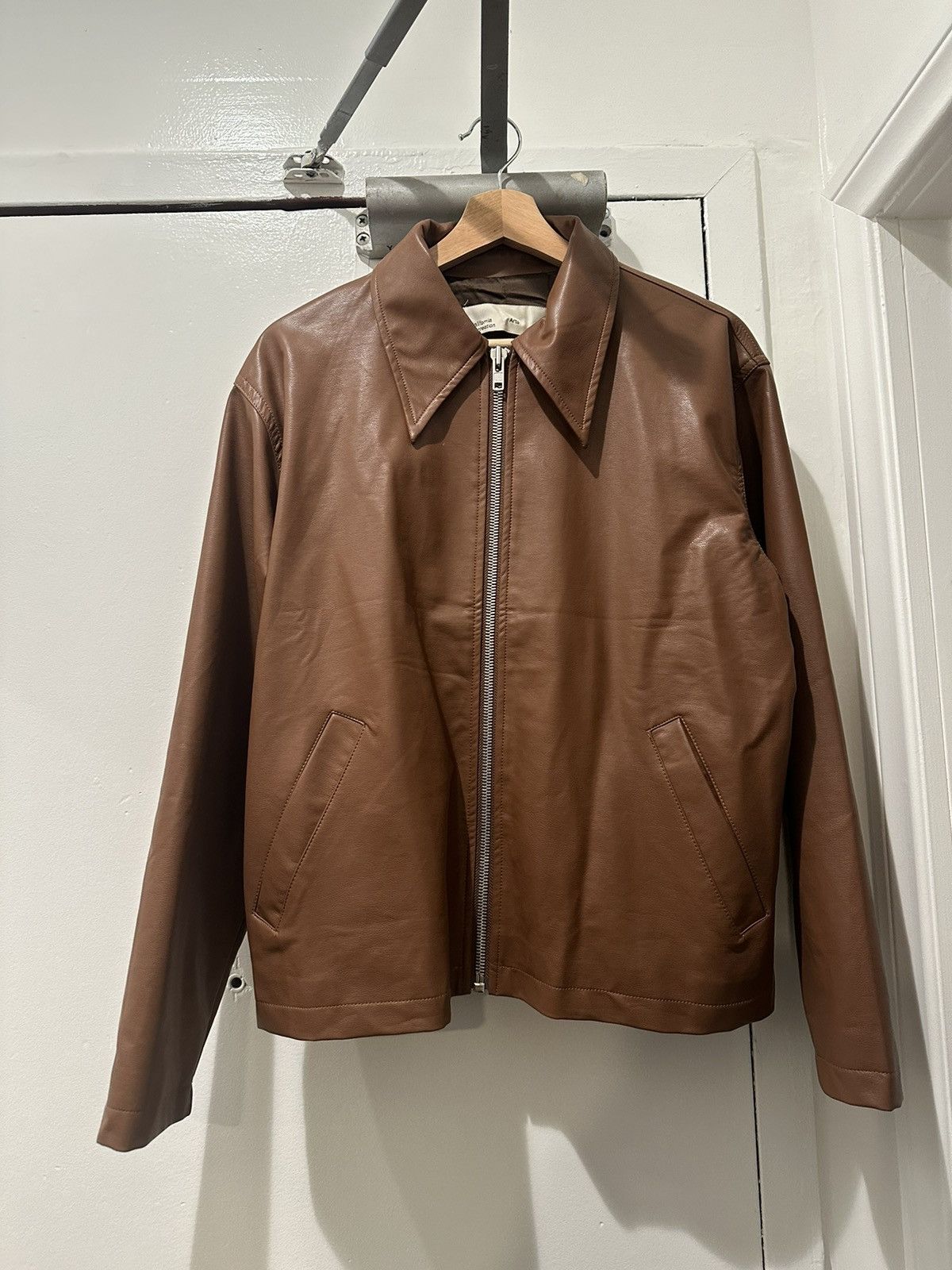 image of California Arts Fairfax Vegan Leather Blouson in Brown, Men's (Size Medium)