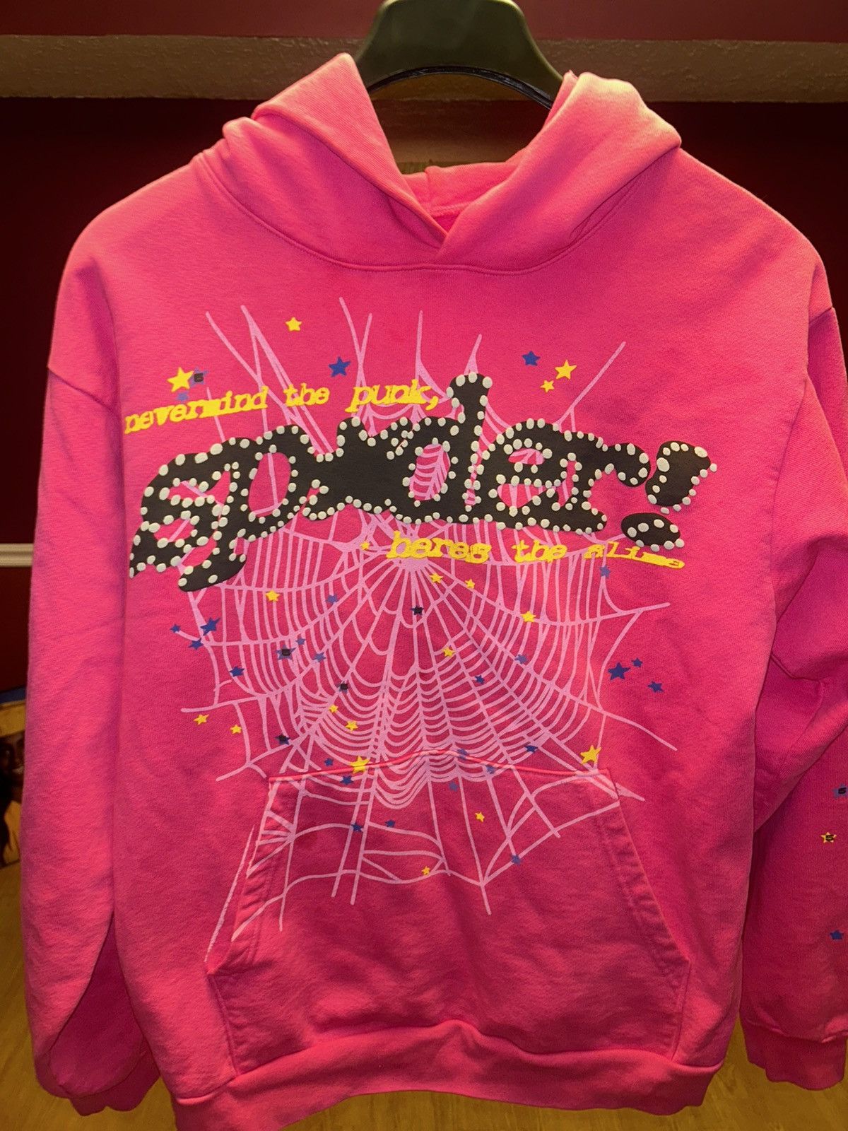 Spider Sp5der Worldwide Pink/Magenta P*NK (Punk) V2 Hoodie