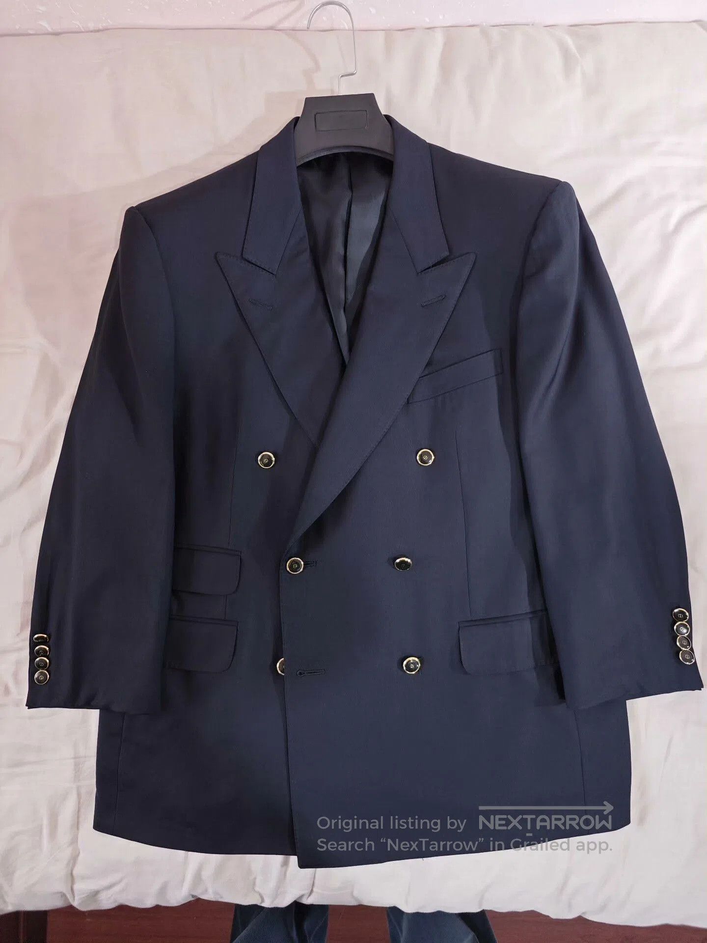 Ermenegildo Zegna Dunhill Navy Wool Double-Breasted Suit. Size US L / EU 52-54 / 3 - 4 Thumbnail