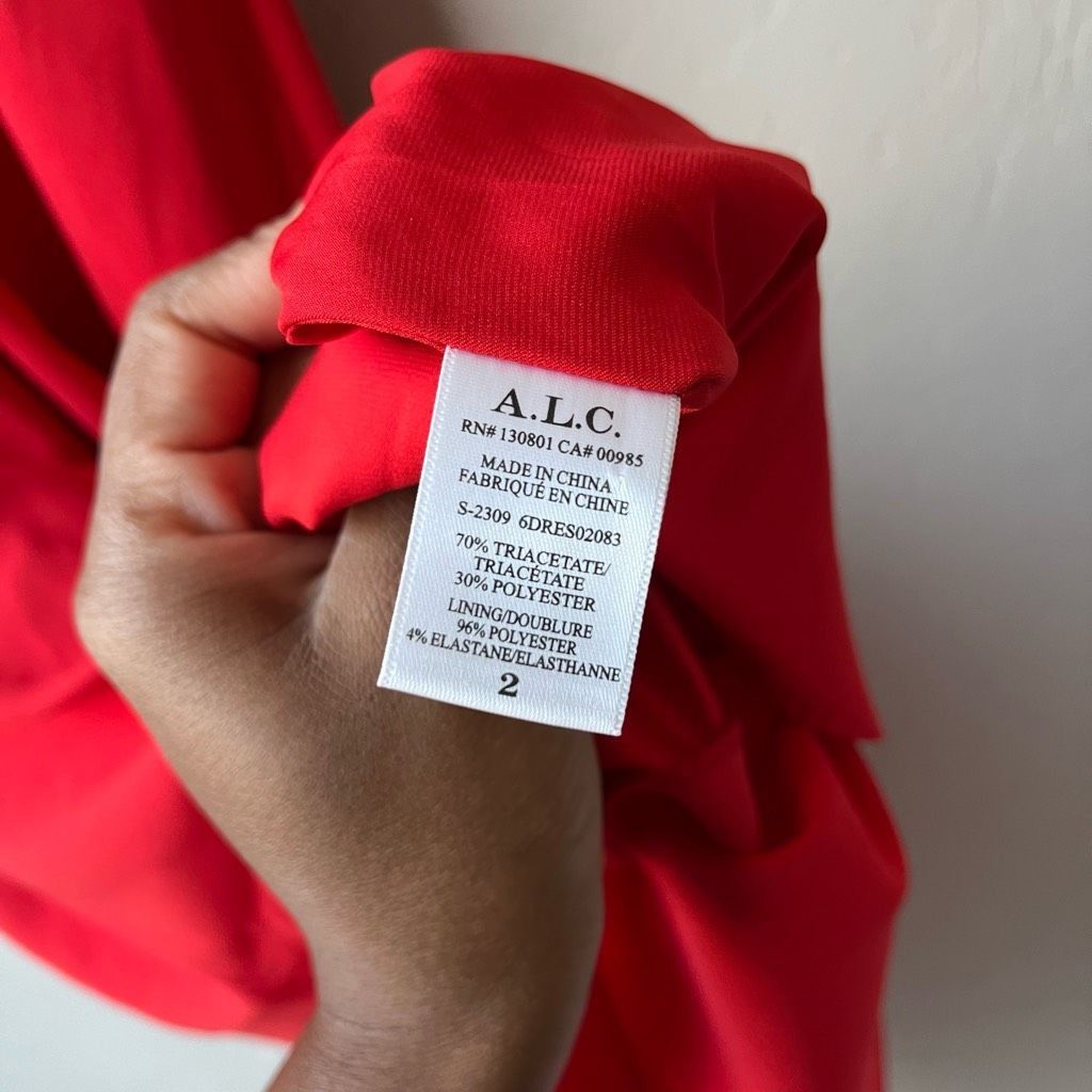 A.L.C. NEW ALC Dress Off Shoulder Red Nora Midi Dress Size 2 Size XS / US 0-2 / IT 36-38 - 9 Thumbnail