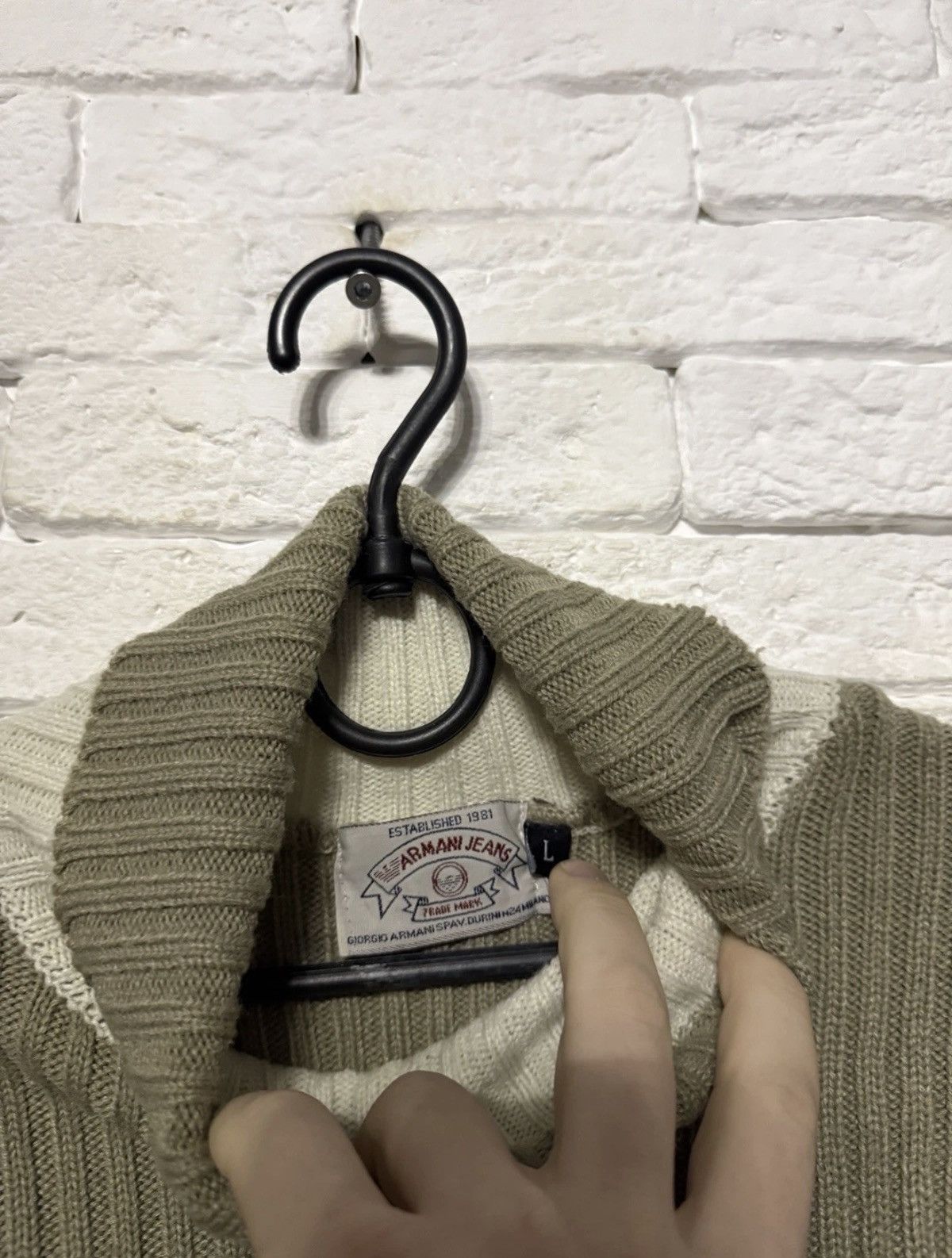 Giorgio Armani VTG Rare Giorgio Armani Knit Turtleneck Sweater Y2K Slim Fit Size US L / EU 52-54 / 3 - 5 Thumbnail