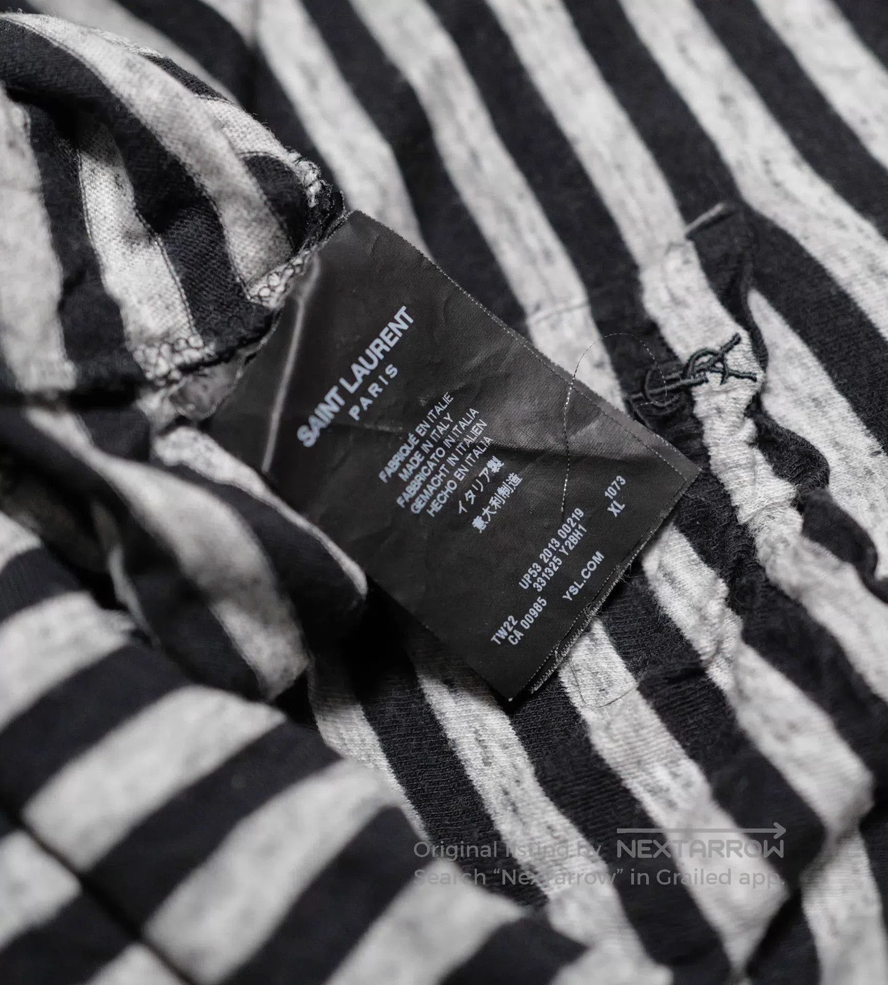 Saint Laurent Paris Striped Short Sleeve Casual Shirt. Size US XL / EU 56 / 4 - 4 Thumbnail