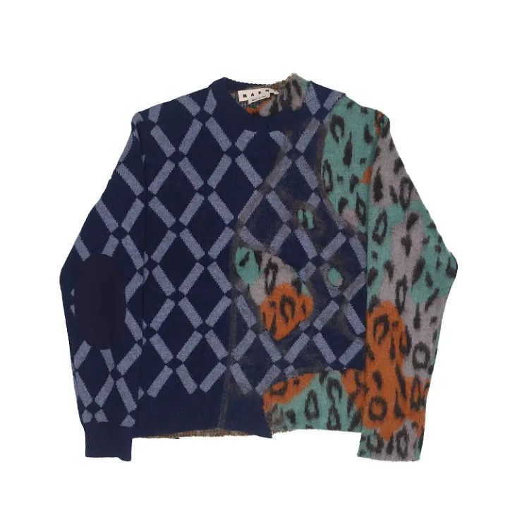 Marni Marni Patterned Knit Long Sleeve Sweater Size US L / EU 52-54 / 3 - 1 Thumbnail