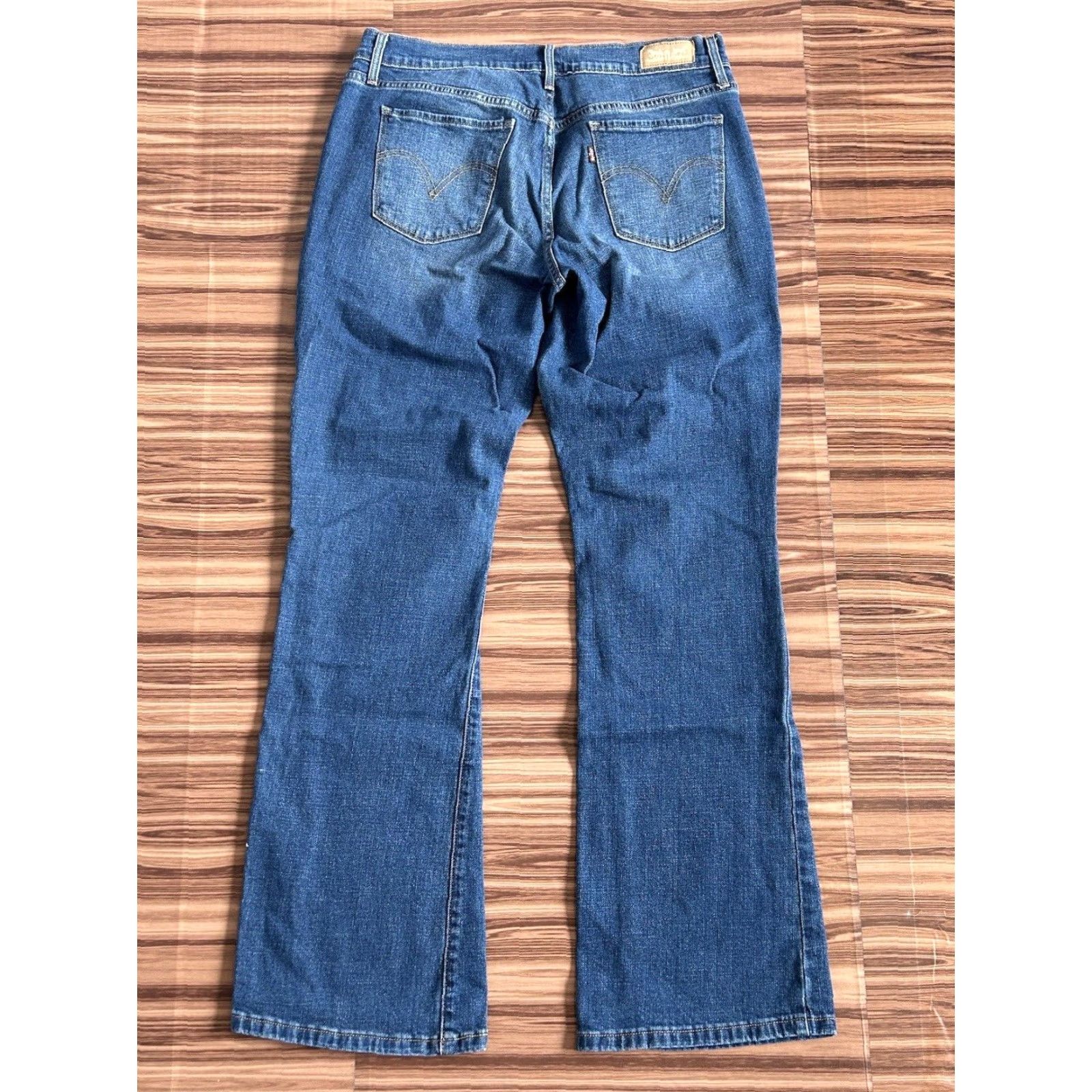 Levi's Levi's Jeans Bootcut Women Blue 515 10 30x32 Mid Rise Stretch 5-Pocket Button Zip Denim Leather? Size 32" / US 10 / IT 46 - 2 Thumbnail