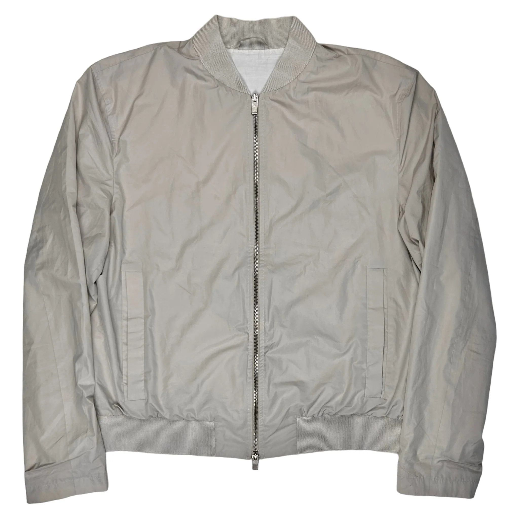 image of Jil Sander Eyelet Bomber Jacket in Silver, Men's (Size XL)