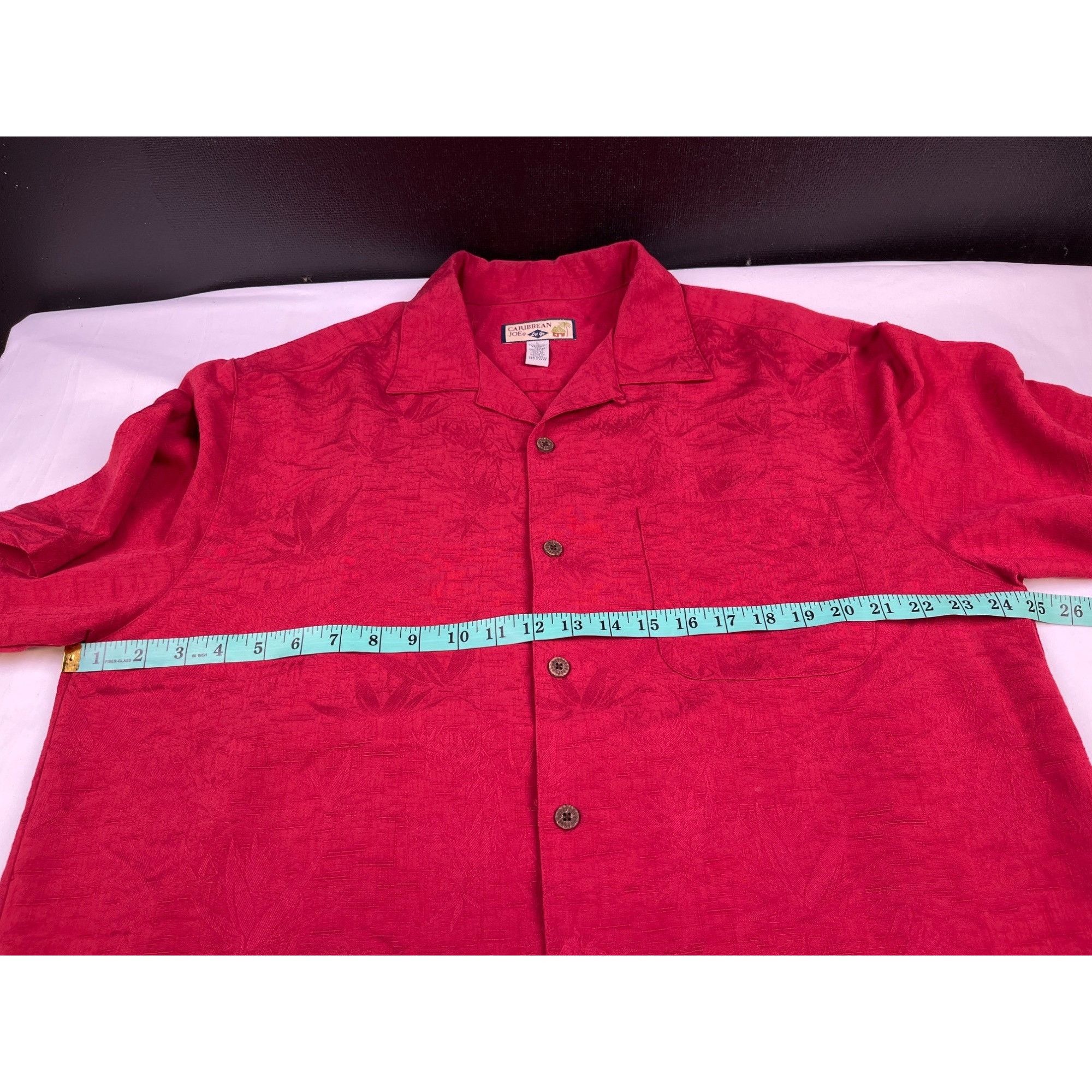 Caribbean Caribbean Joe Men's Red Hawaiian Shirt/Button Up Sz L SKU 41 Size US L / EU 52-54 / 3 - 7 Thumbnail
