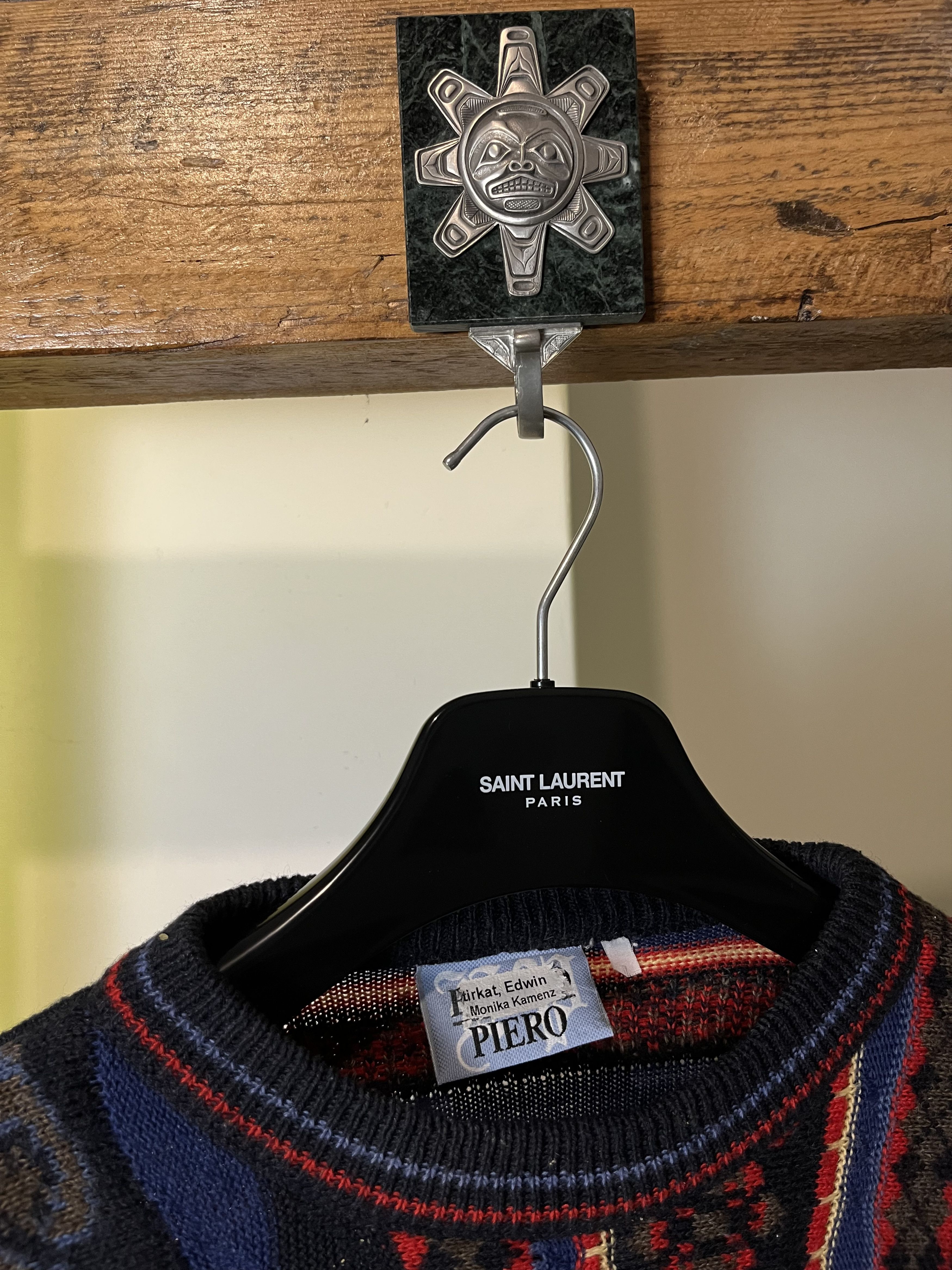 Coogi × Vintage Vintage 90s Coloured Cable Coogi Style Knit Wool Alpaca Size US L / EU 52-54 / 3 - 4 Thumbnail