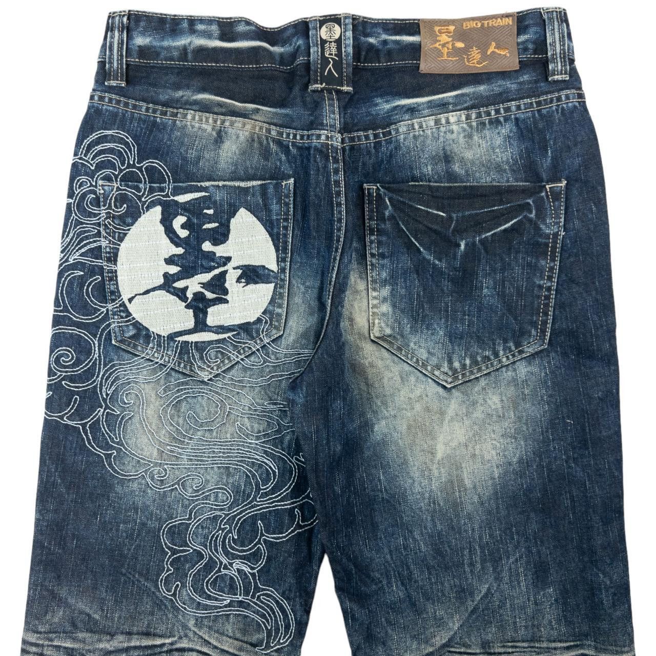 Vintage Big Train Japanese Embroidered Denim Jeans Size W32