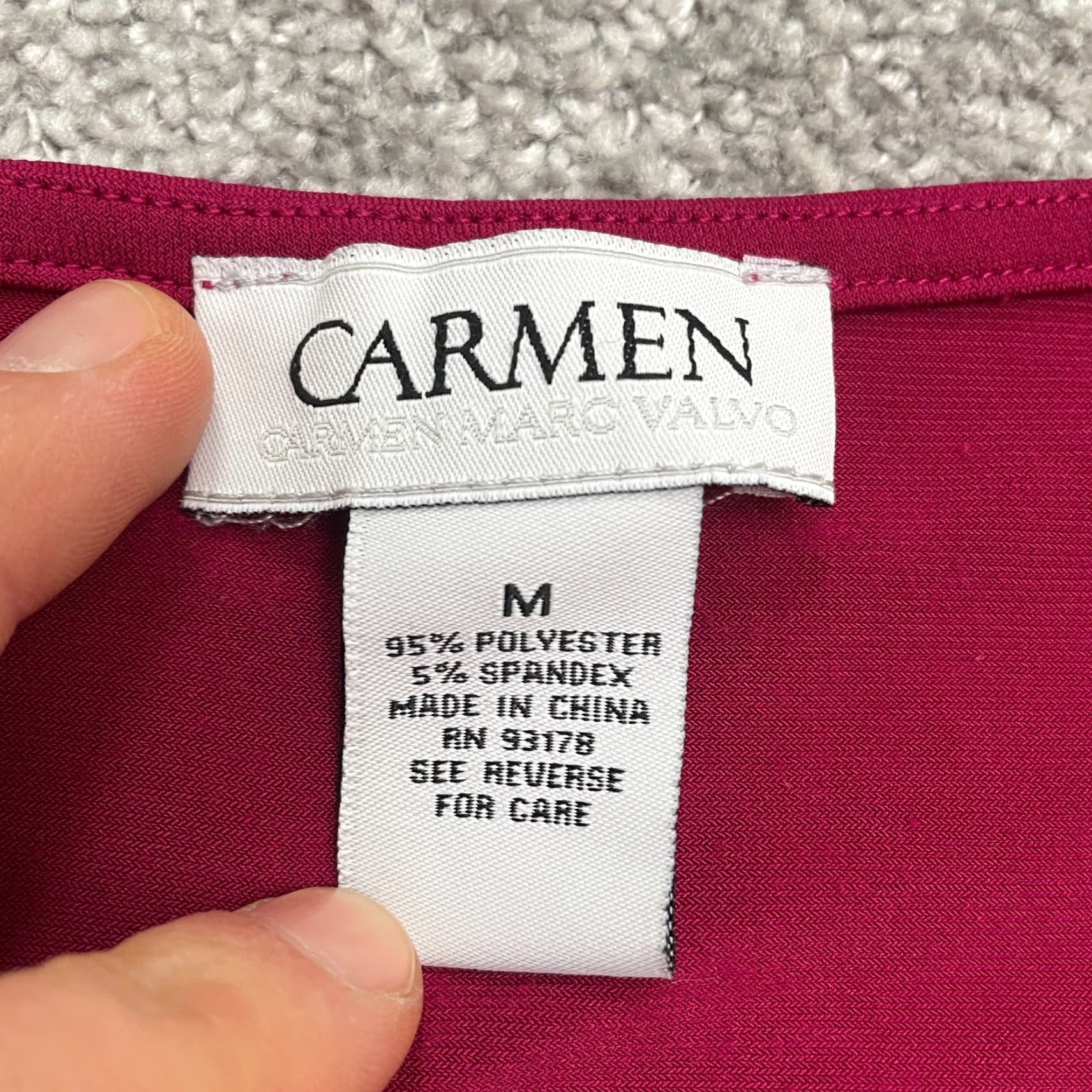 Vintage Carmen Marc Valvo Tank Top Womens M Red Strap Lace Accent Casual Size M / US 6-8 / IT 42-44 - 6 Thumbnail