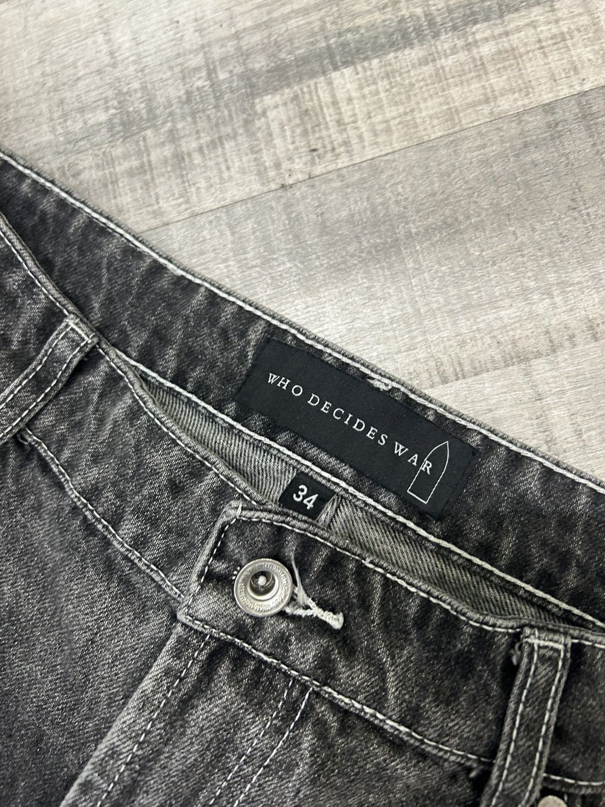 Who Decides War Who Decides War Motif Patched Denim Jeans Size US 34 / EU 50 - 5 Thumbnail