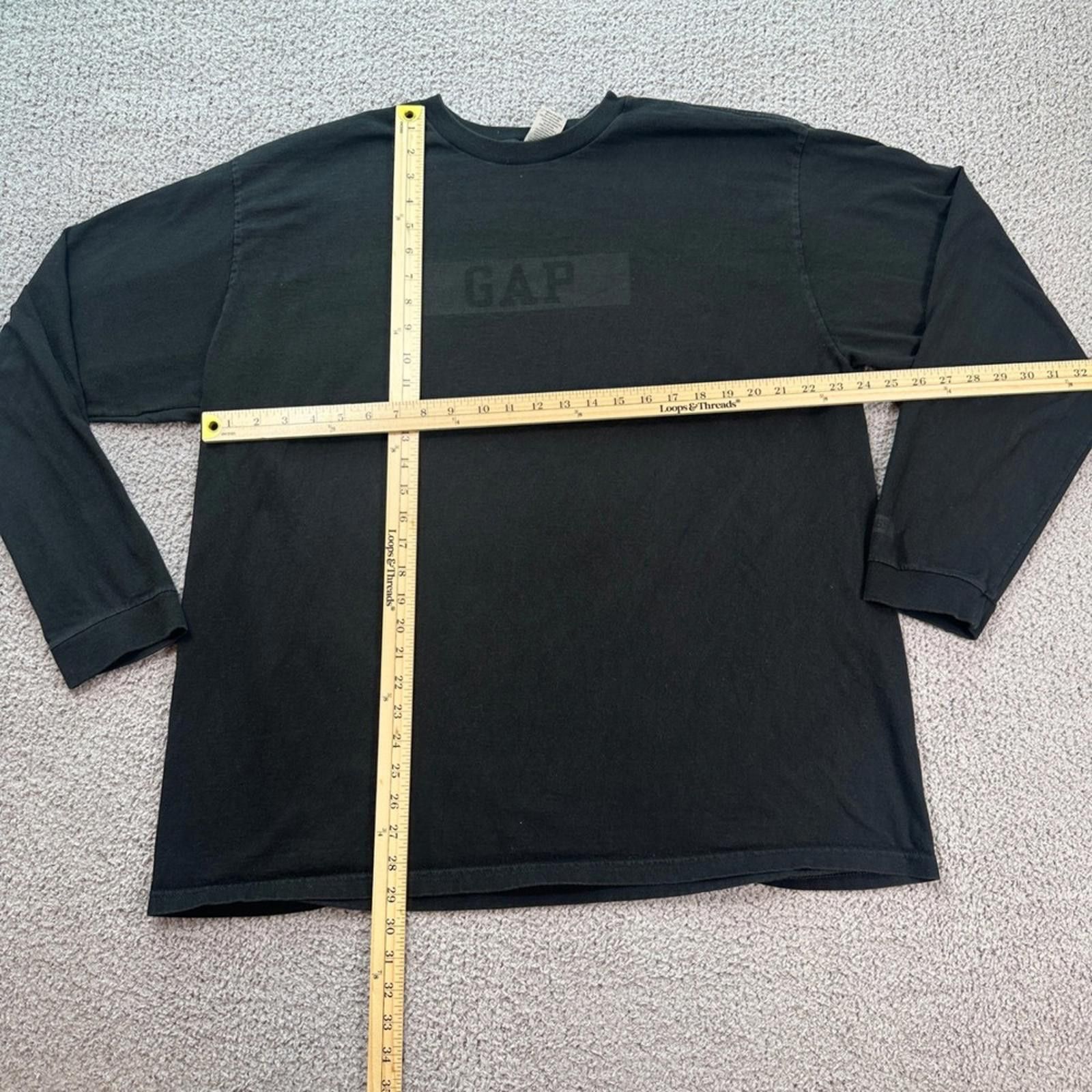 Gap GAP Box Logo Mens Black Long Sleeve T Shirt XL Made in USA Size US XL / EU 56 / 4 - 2 Thumbnail