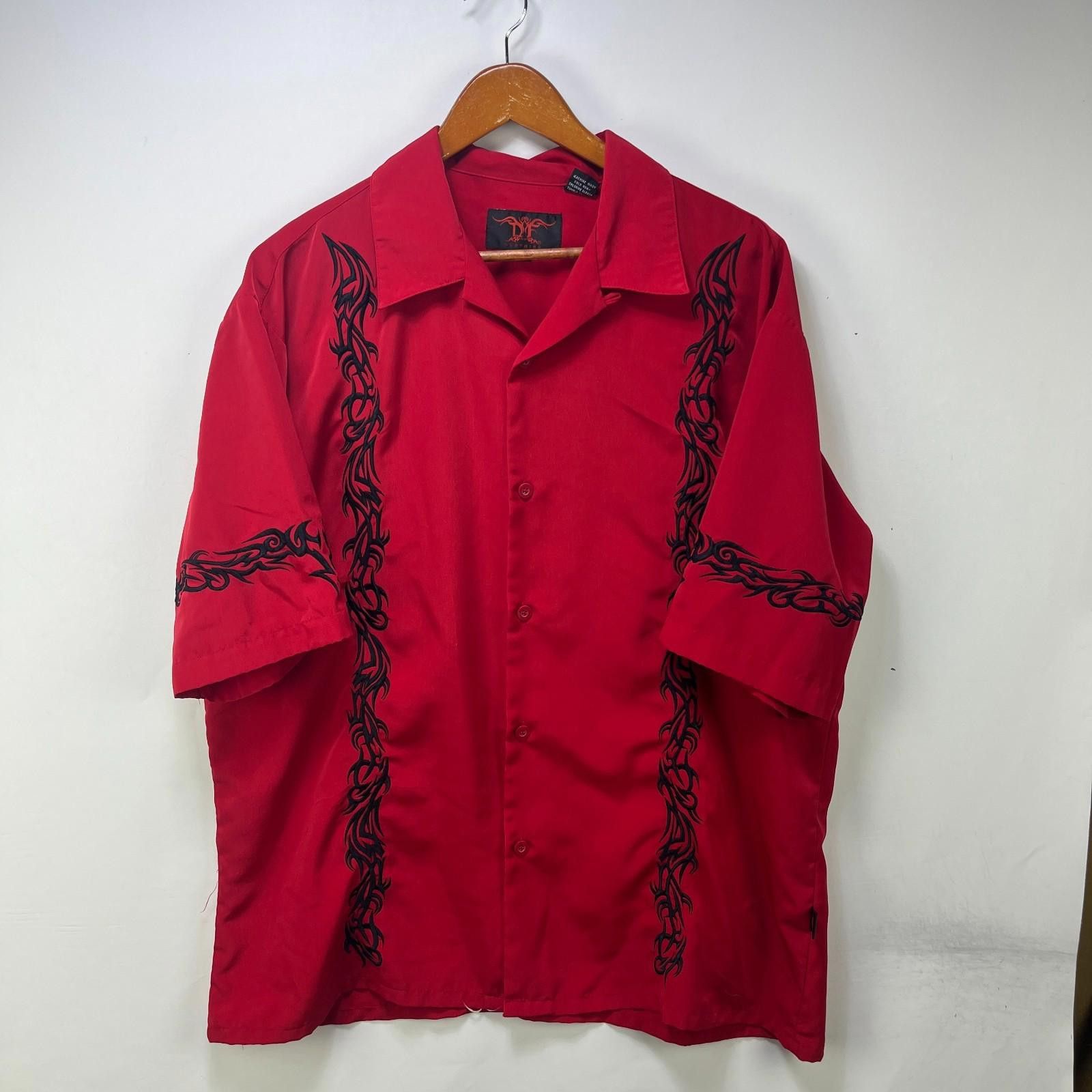 West Coast Choppers Vintage Red Flames Y2K Button Up Shirt Dragon XL Size US XL / EU 56 / 4 - 1 Thumbnail