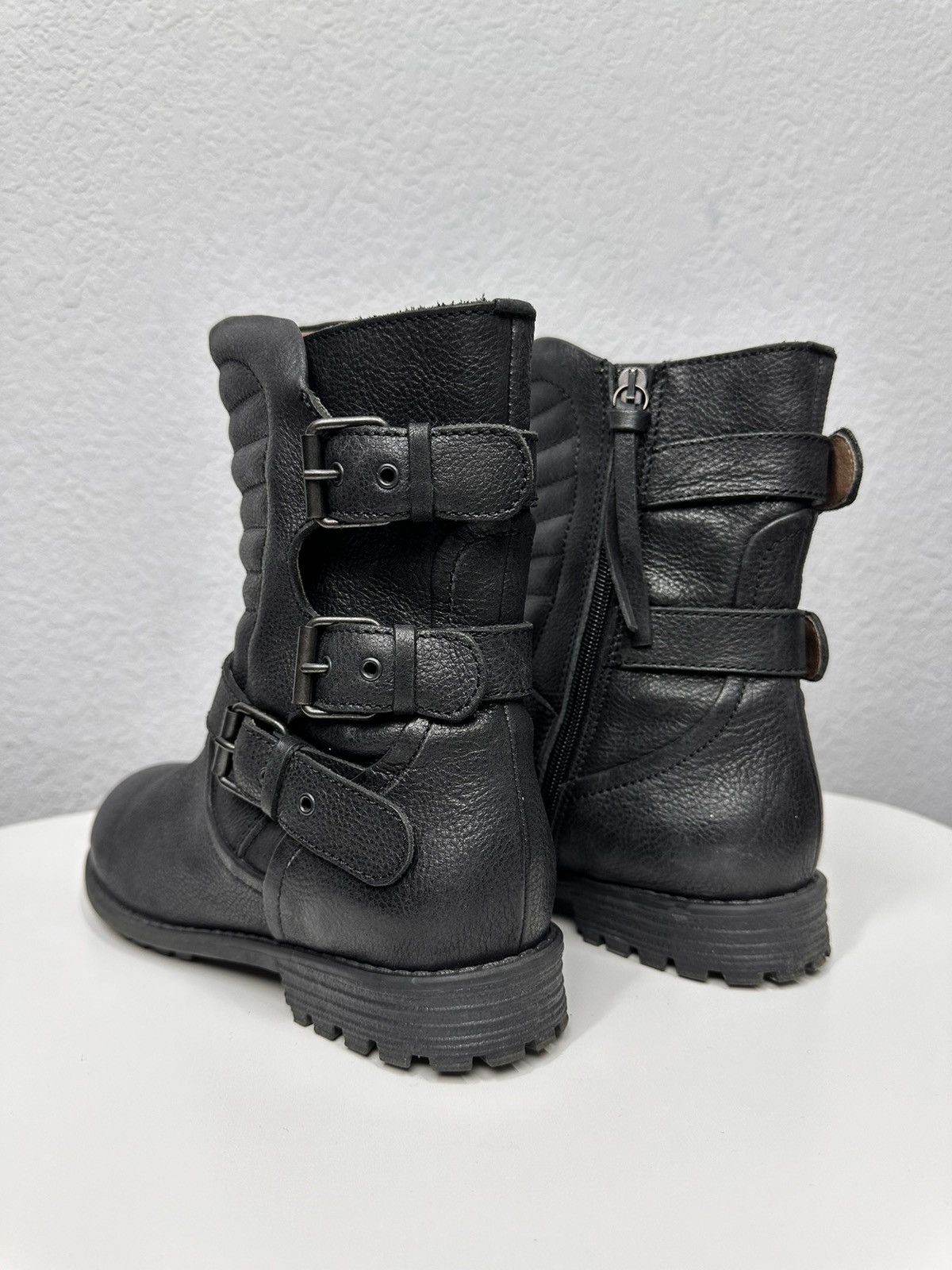 Vintage Leather Hight Boots Racing Daytona Style Guidi Y2K