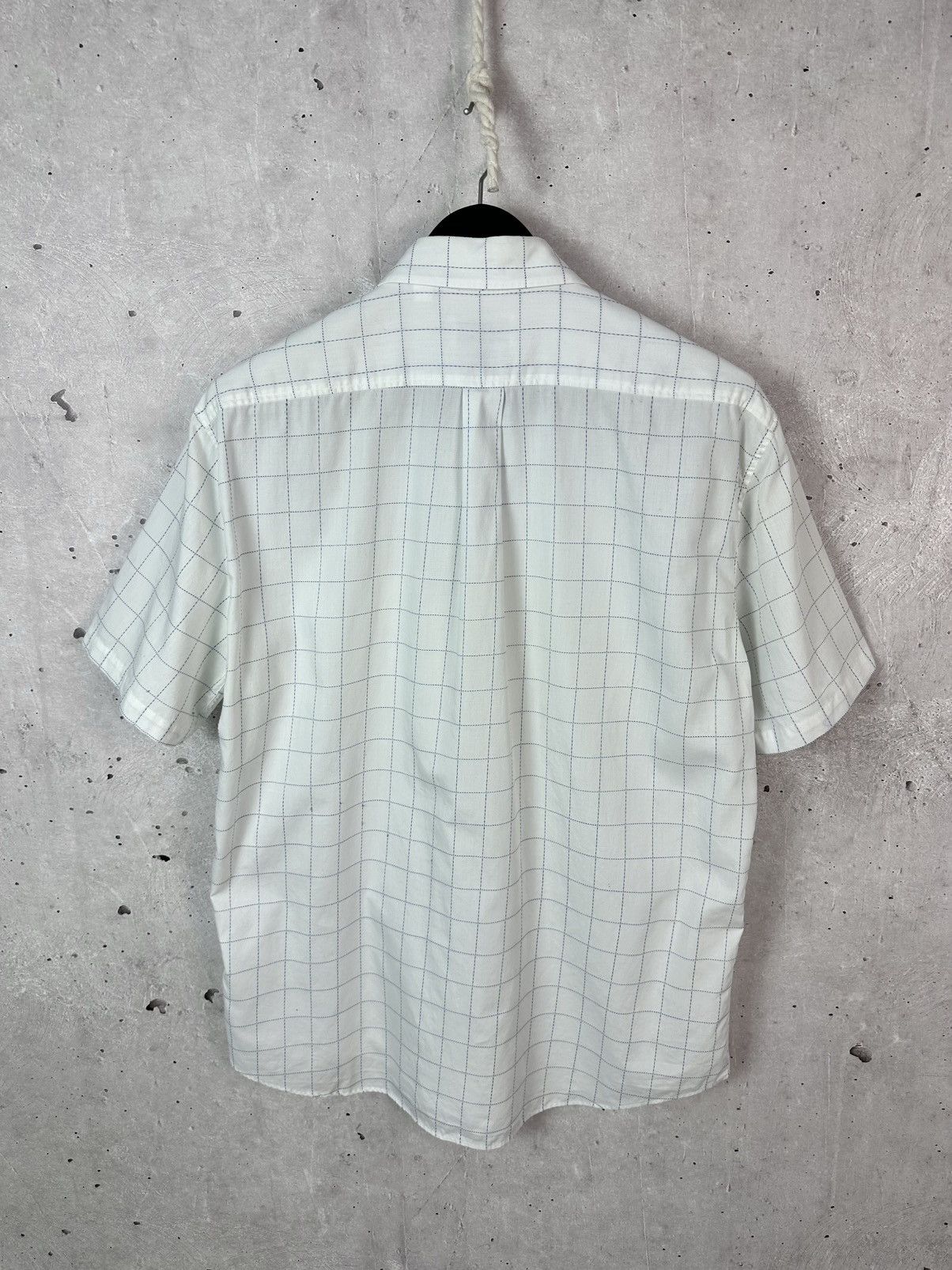 Yves Saint Laurent Vintage YvesSaintLaurent Check White Short Sleeve Shirt Size US L / EU 52-54 / 3 - 9 Thumbnail