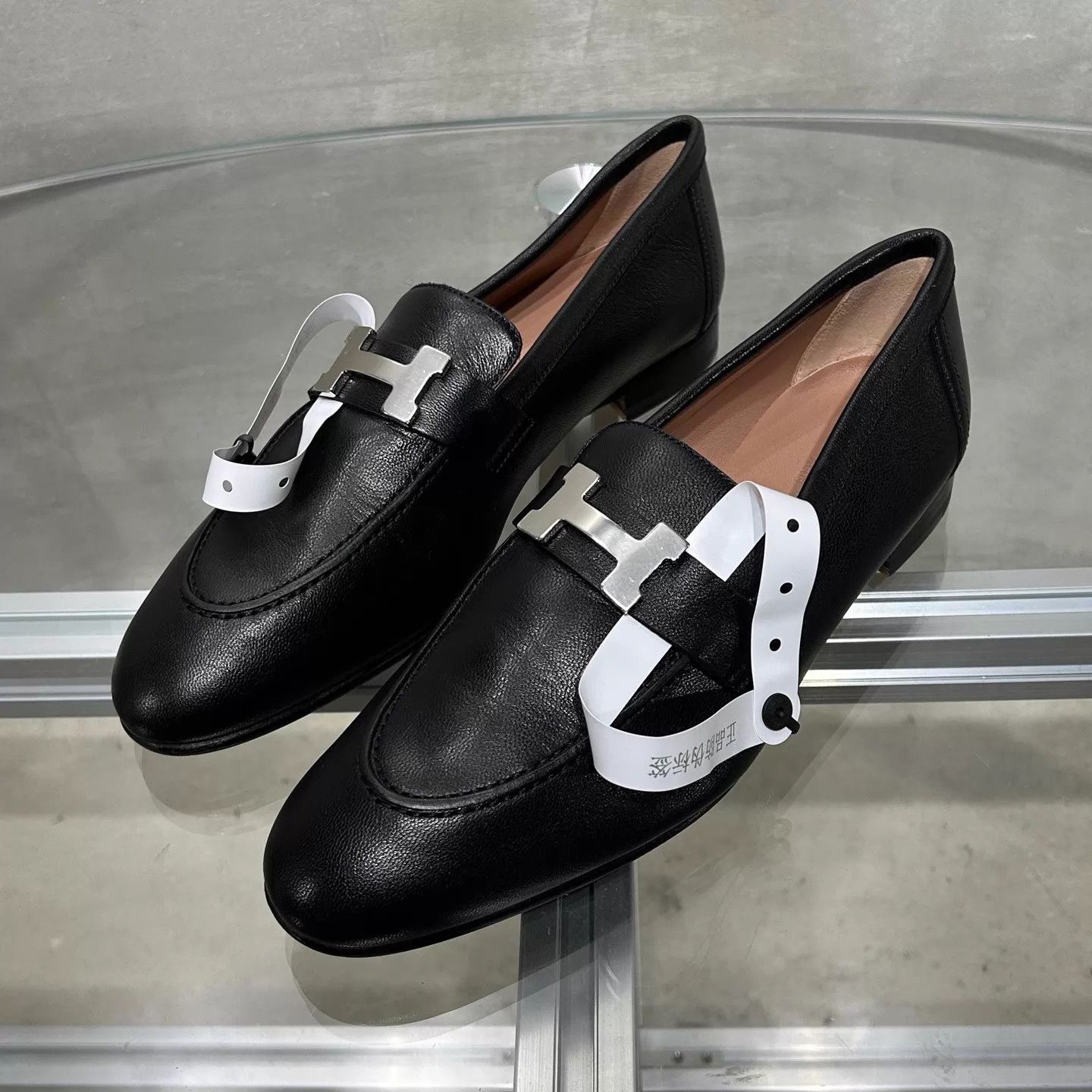 Hermes Hermes Black Classic Loafer Silver Buckle 38.5 EU New In Box Size US 8 / IT 38 - 2 Thumbnail