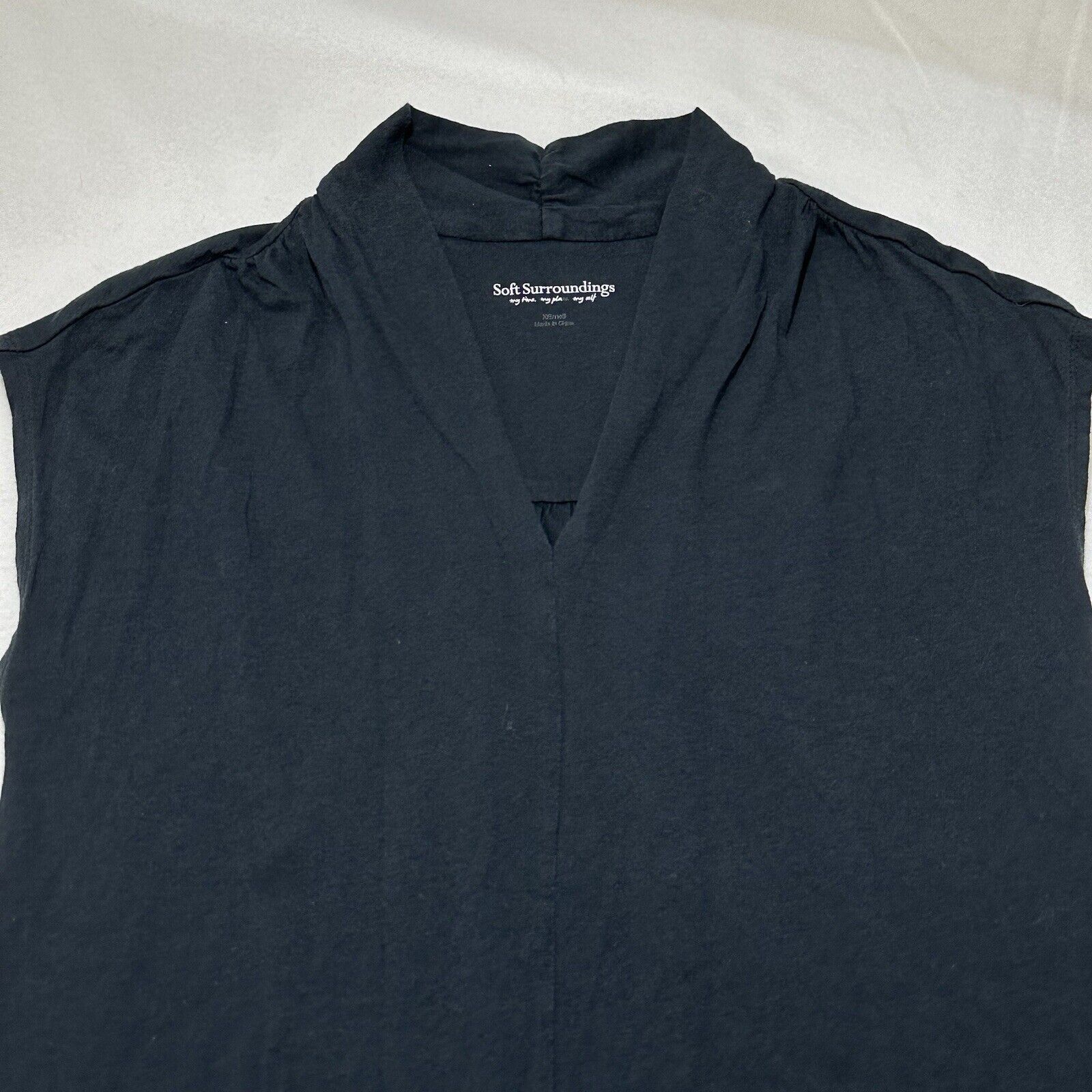 Other Soft Surroundings XS Black VNeck Pullover Blouse Modal Blend Size XS / US 0-2 / IT 36-38 - 2 Thumbnail