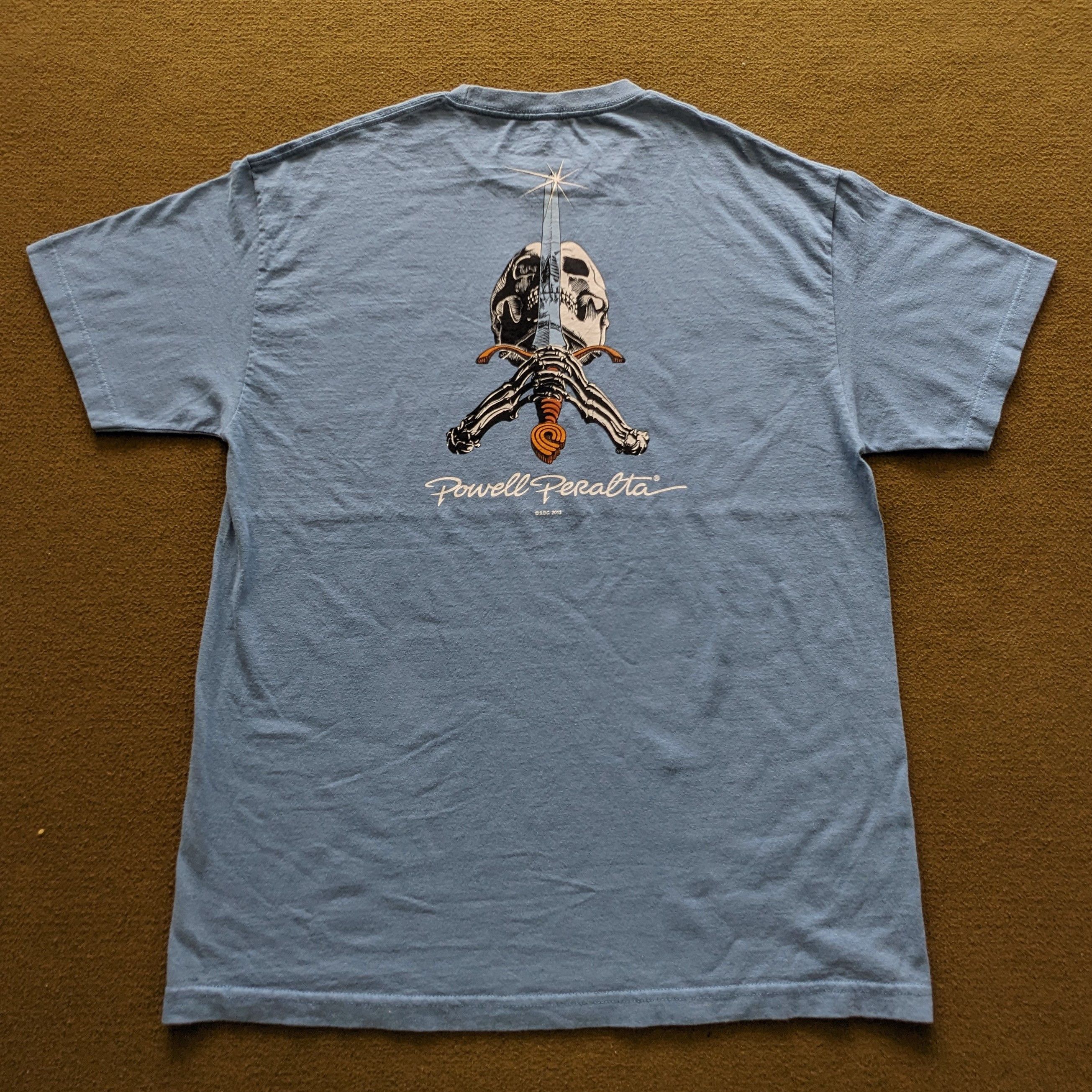 Vintage Vintage POWELL PERALTA Skulls Design T-shirt Size US XL / EU 56 / 4 - 1 Thumbnail