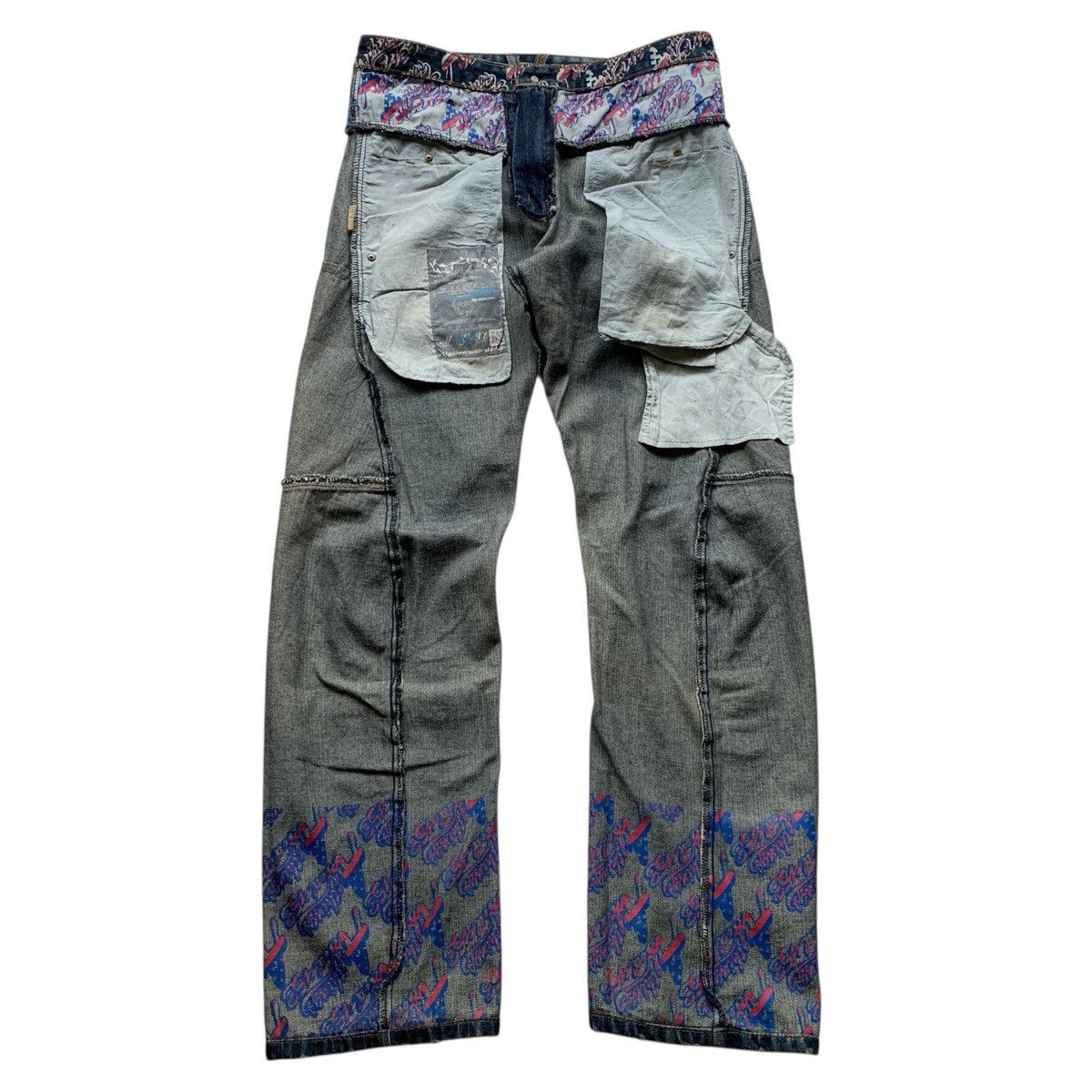 Japanese Brand KMK Double Waist Mud Wash Jeans LGB ifsixwasnine Style Size US 32 / EU 48 - 13 Thumbnail