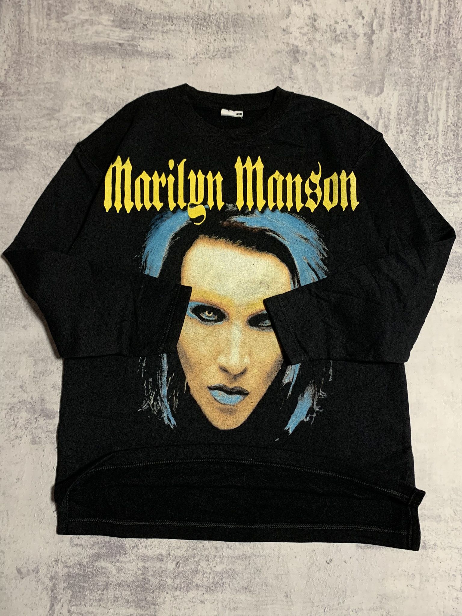 Fruit Of The Loom RARE 90's Marilyn Manson AOP Sweatshirt Size US M / EU 48-50 / 2 - 3 Thumbnail