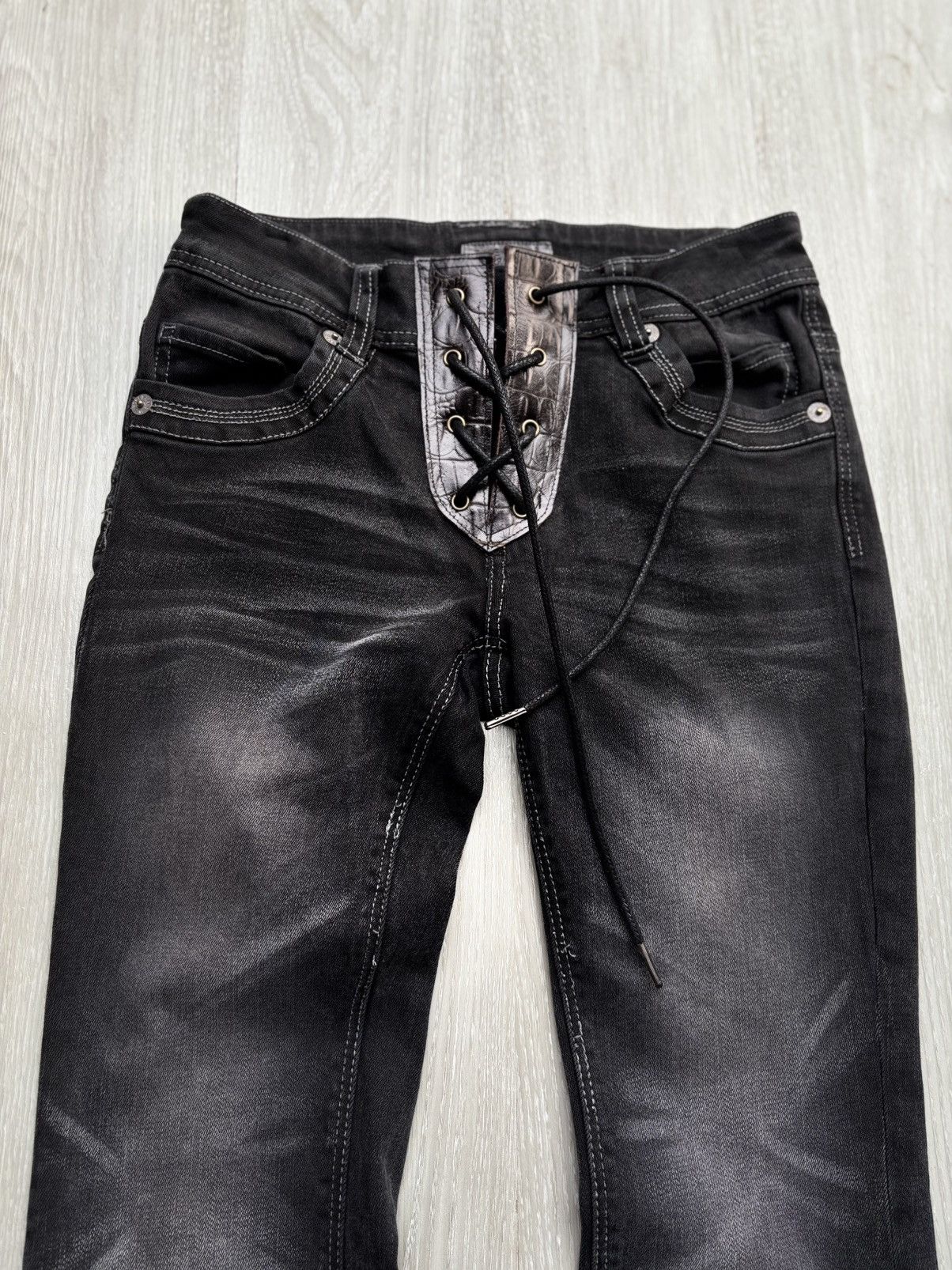 Japanese Brand THEORIA lace up flare jeans Size US 26 / EU 42 - 2 Thumbnail