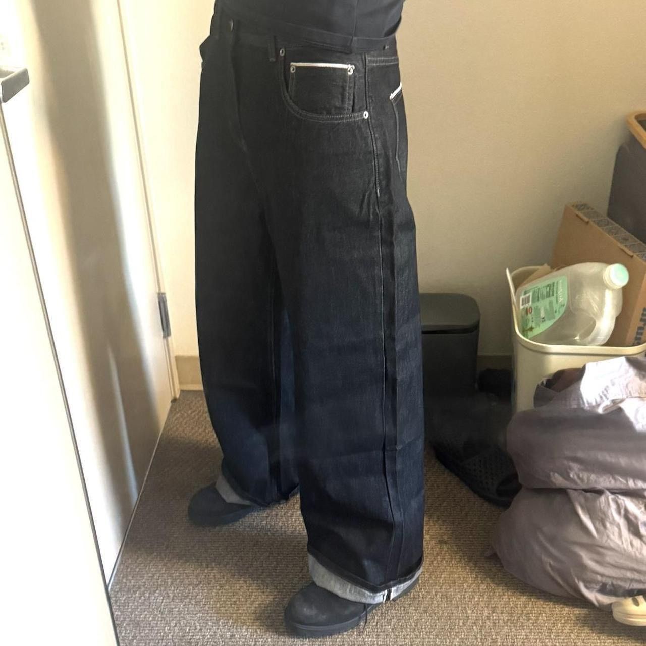 Other Black Japanese Selvedge Denim - 14oz Baggy Jeans Size 32 Size US 32 / EU 48 - 3 Thumbnail