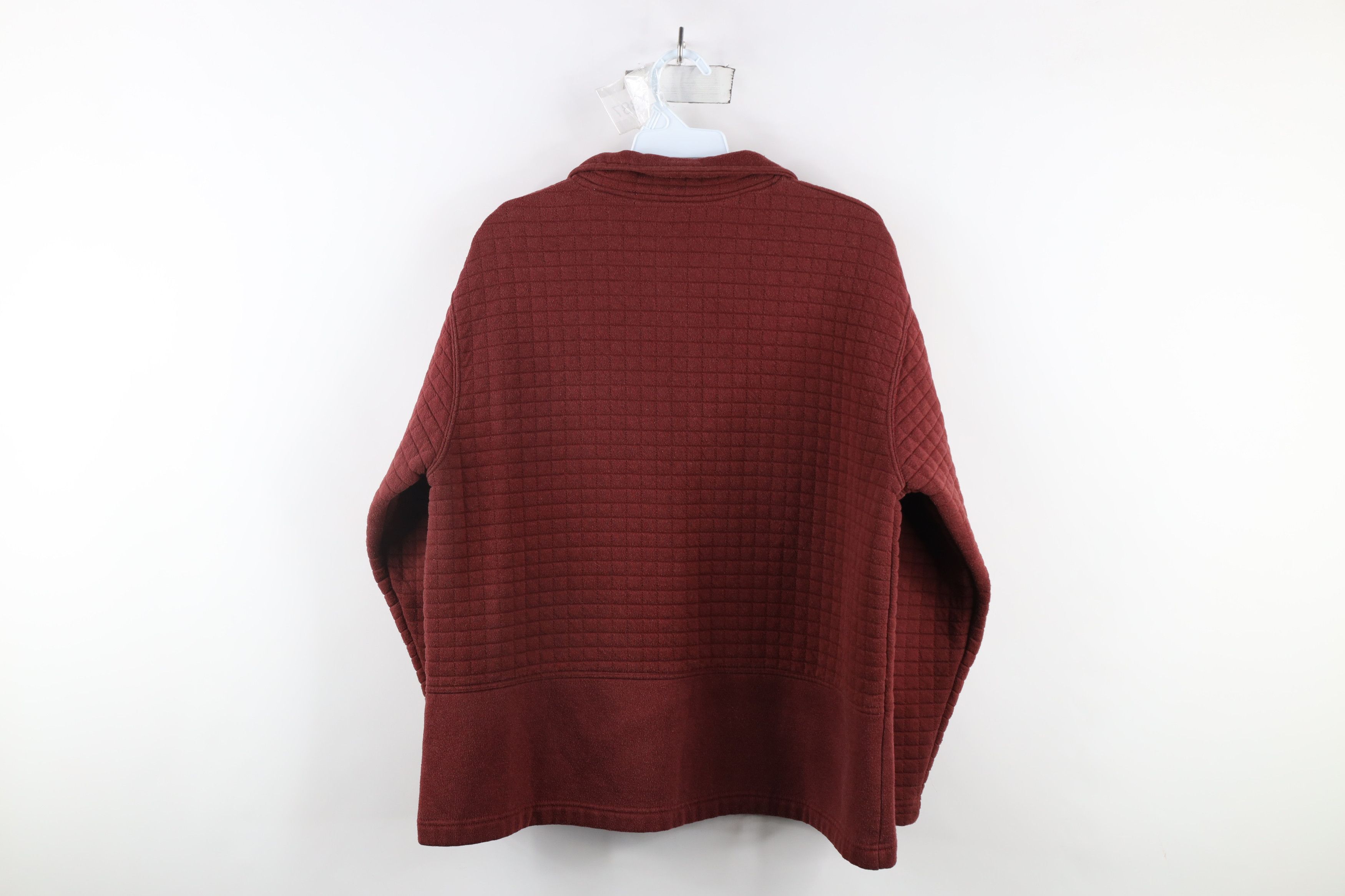 Vintage Vintage 90s Streetwear Henley Collared Sweatshirt Red Size L / US 10 / IT 46 - 9 Thumbnail
