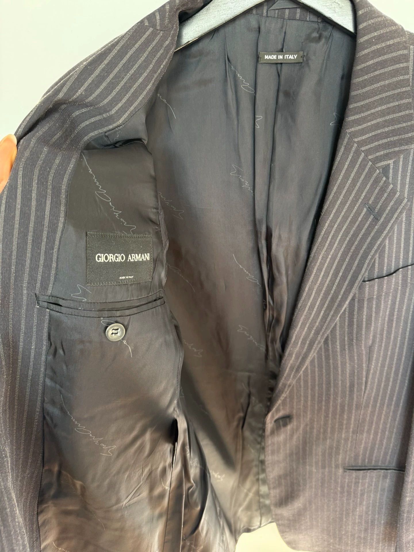 Giorgio Armani Giorgio Armani Brushed Silk Stripe Blazer 50 Size 50S - 6 Thumbnail