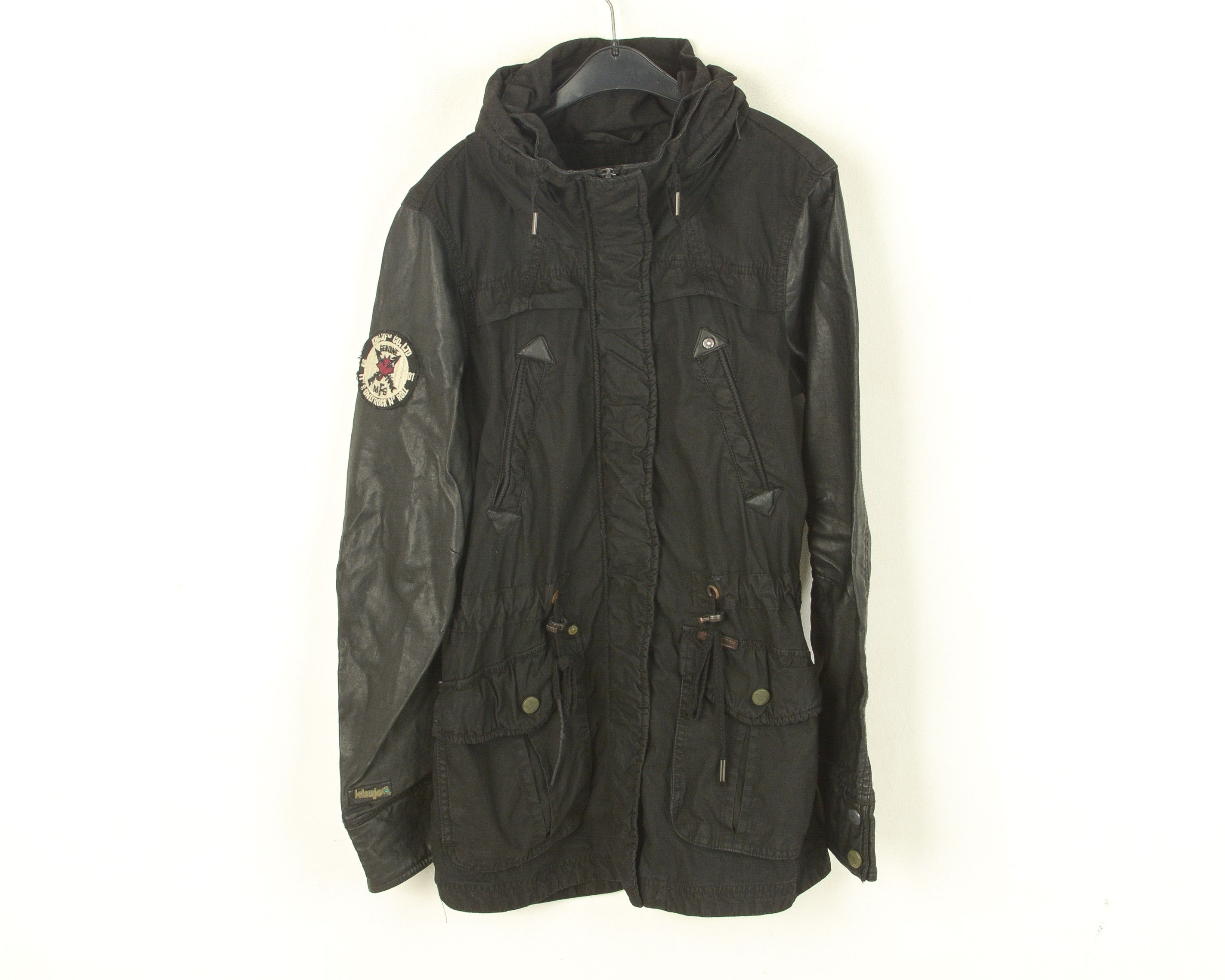 khujo Chelsea Fake Leather Women S Jacket Coat Hooded Windbreaker Size S / US 4 / IT 40 - 1 Thumbnail