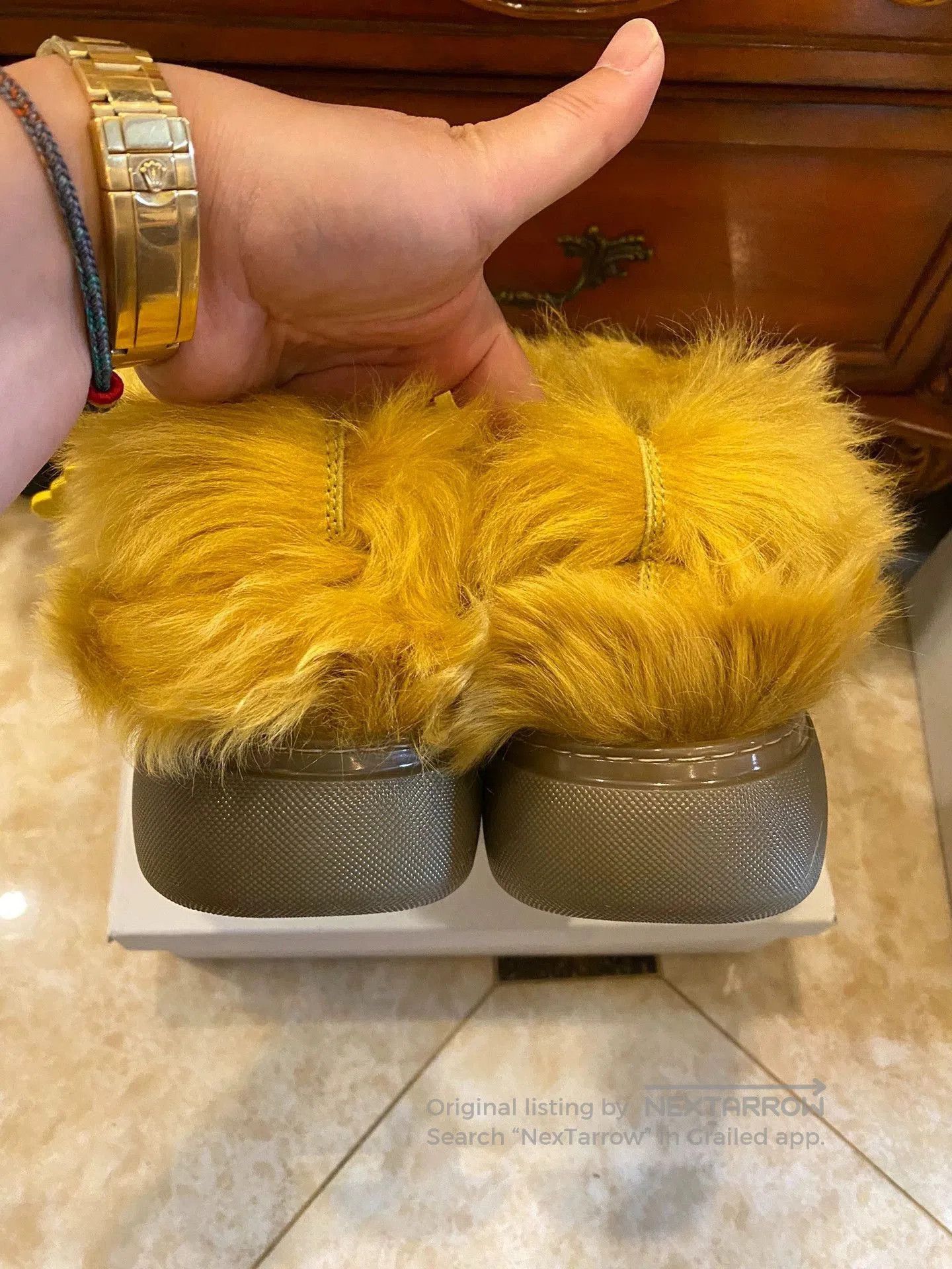 Burberry Yellow Furry Lace. Size US 11 / EU 44 - 5 Thumbnail