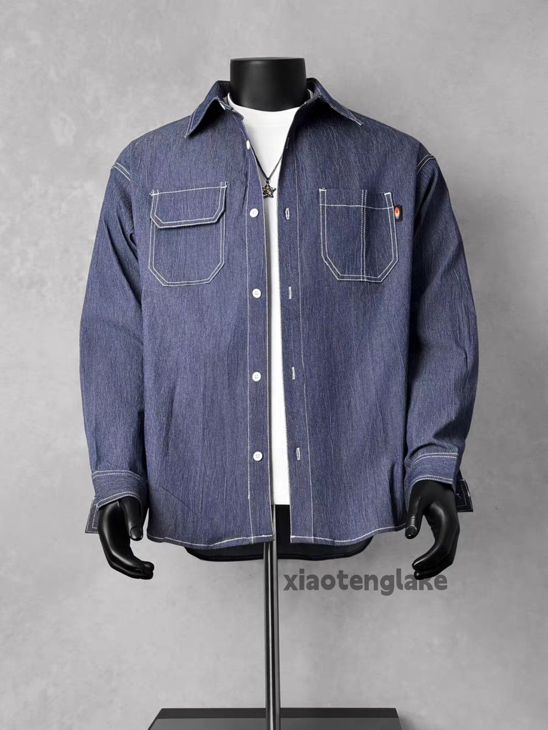 Vintage Unisex outdoor utility loose denim workwear cargo shirt Size US L / EU 52-54 / 3 - 4 Thumbnail