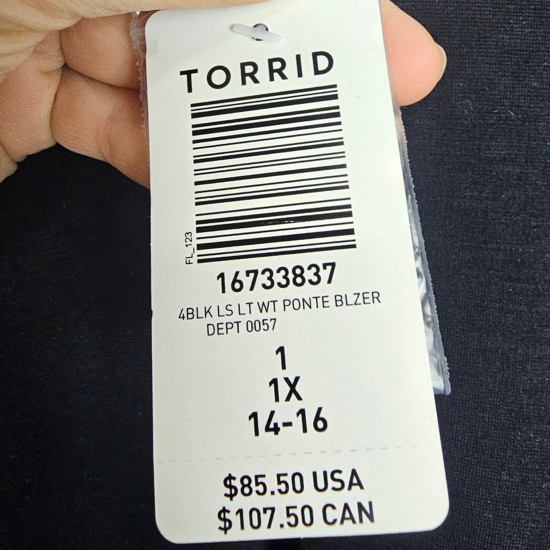 Torrid Torrid Womens Ponte Blazer Plus Size 1X Classic Career Corp Size XL / US 12-14 / IT 48-50 - 7 Thumbnail