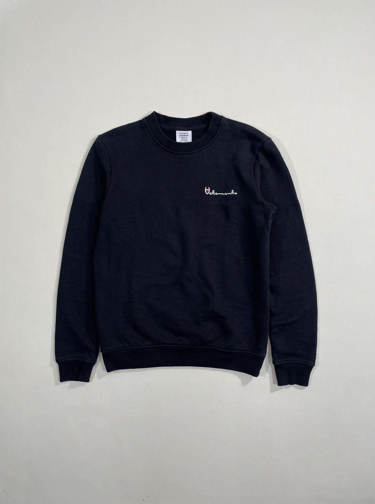 image of Vetements Ss16 Champion Logo Sweatshirt in Black, Men's (Size XS)