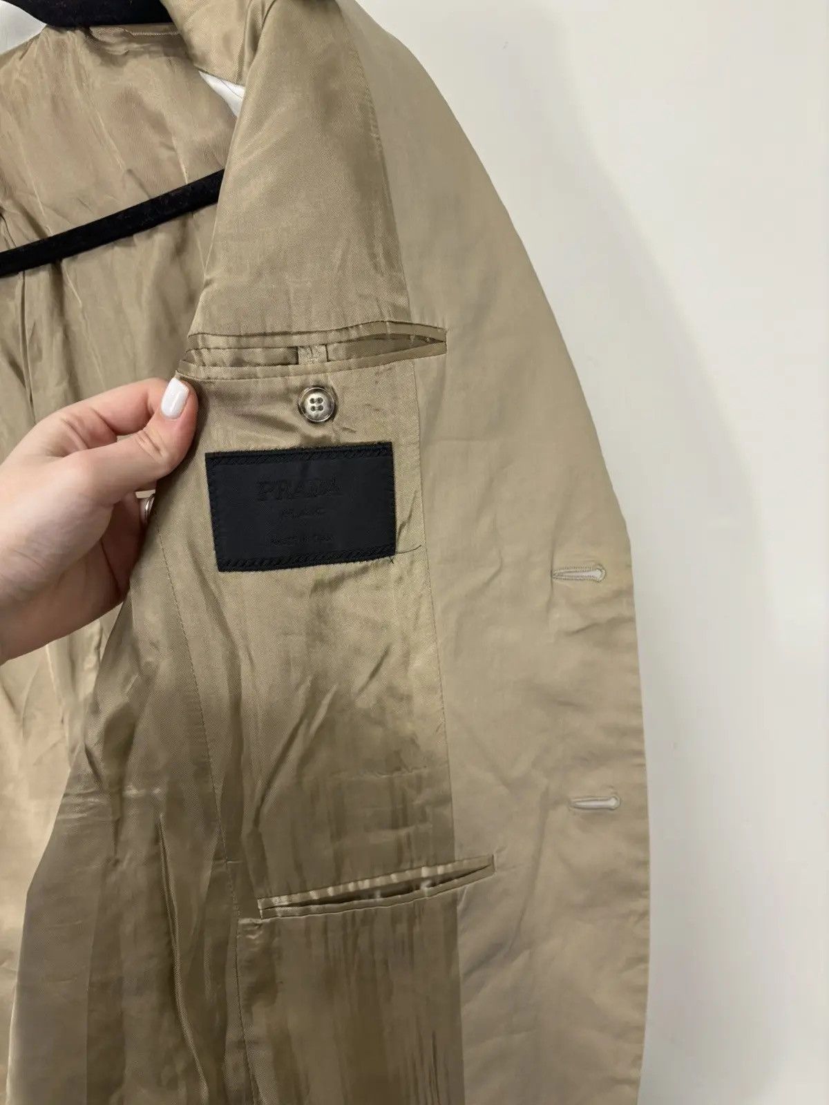 Prada × Vintage Prada Men's Cotton 2-Buttons Classic Formal Blazer Jacket Size 44R - 12 Thumbnail