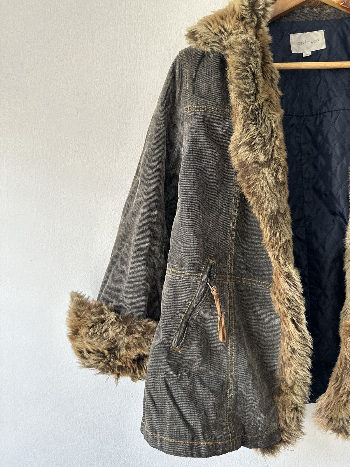 Japanese Brand Trois La Paix Foux Fur Vintage Herringbone Jacket Size US M / EU 48-50 / 2 - 4 Thumbnail