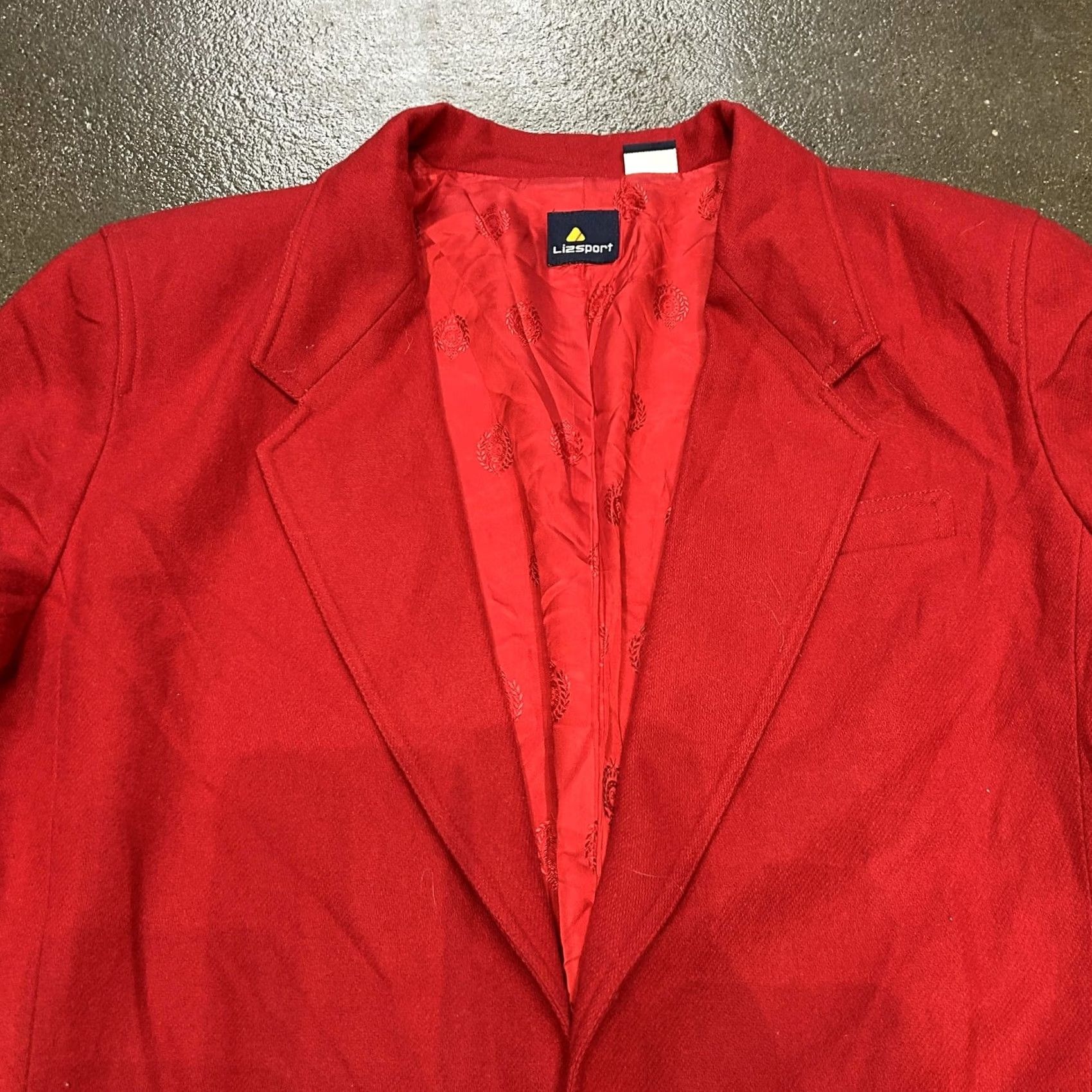 Liz Claiborne VINTAGE Lizsport Blazer Womens Medium Large Red One Button Lined Jacket 90s Size M / US 6-8 / IT 42-44 - 2 Thumbnail