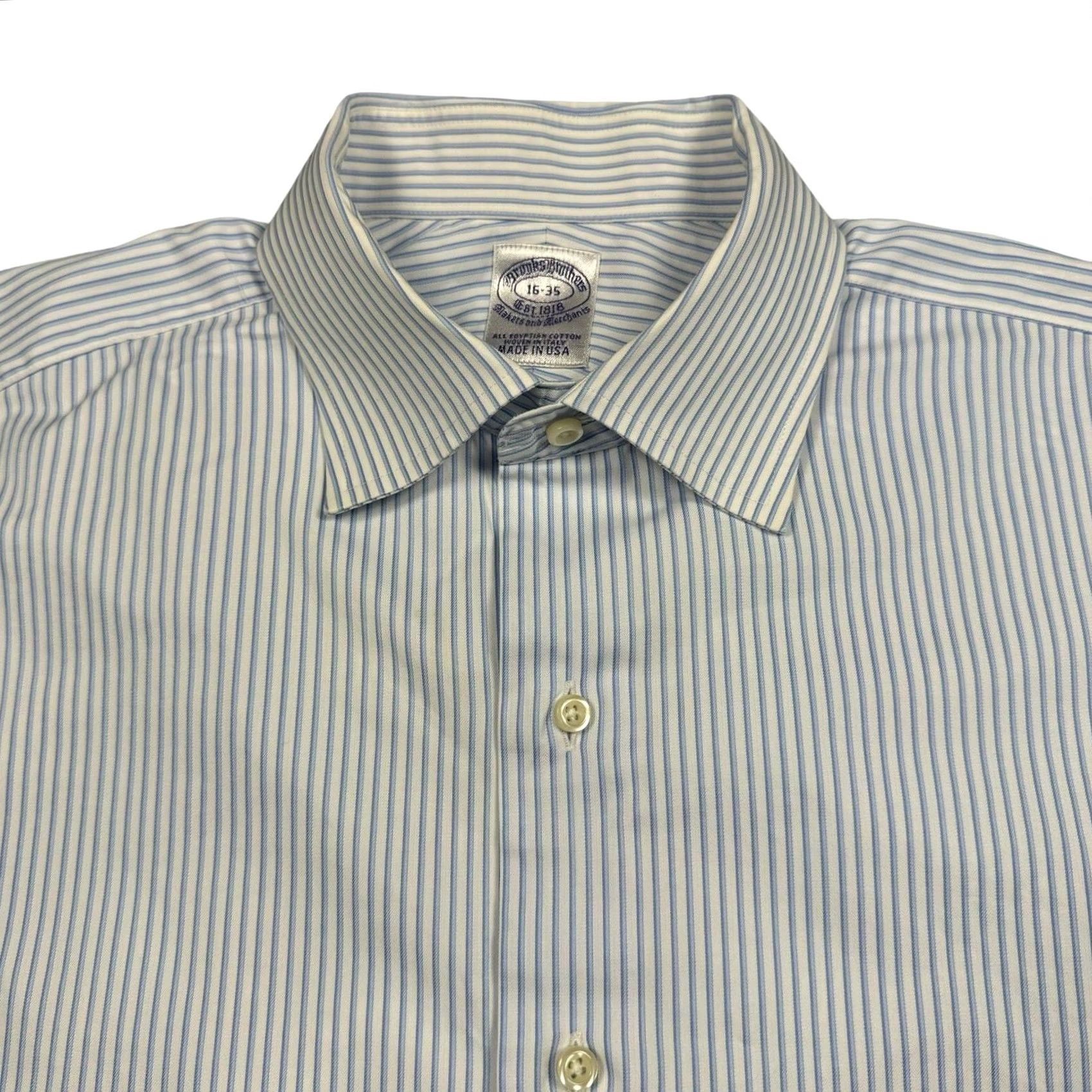 Brooks Brothers VINTAGE Brooks Brothers Button Down Shirt Mens Long Sleeve Blue Pinstripe 16/35 90s Size US L / EU 52-54 / 3 - 2 Thumbnail
