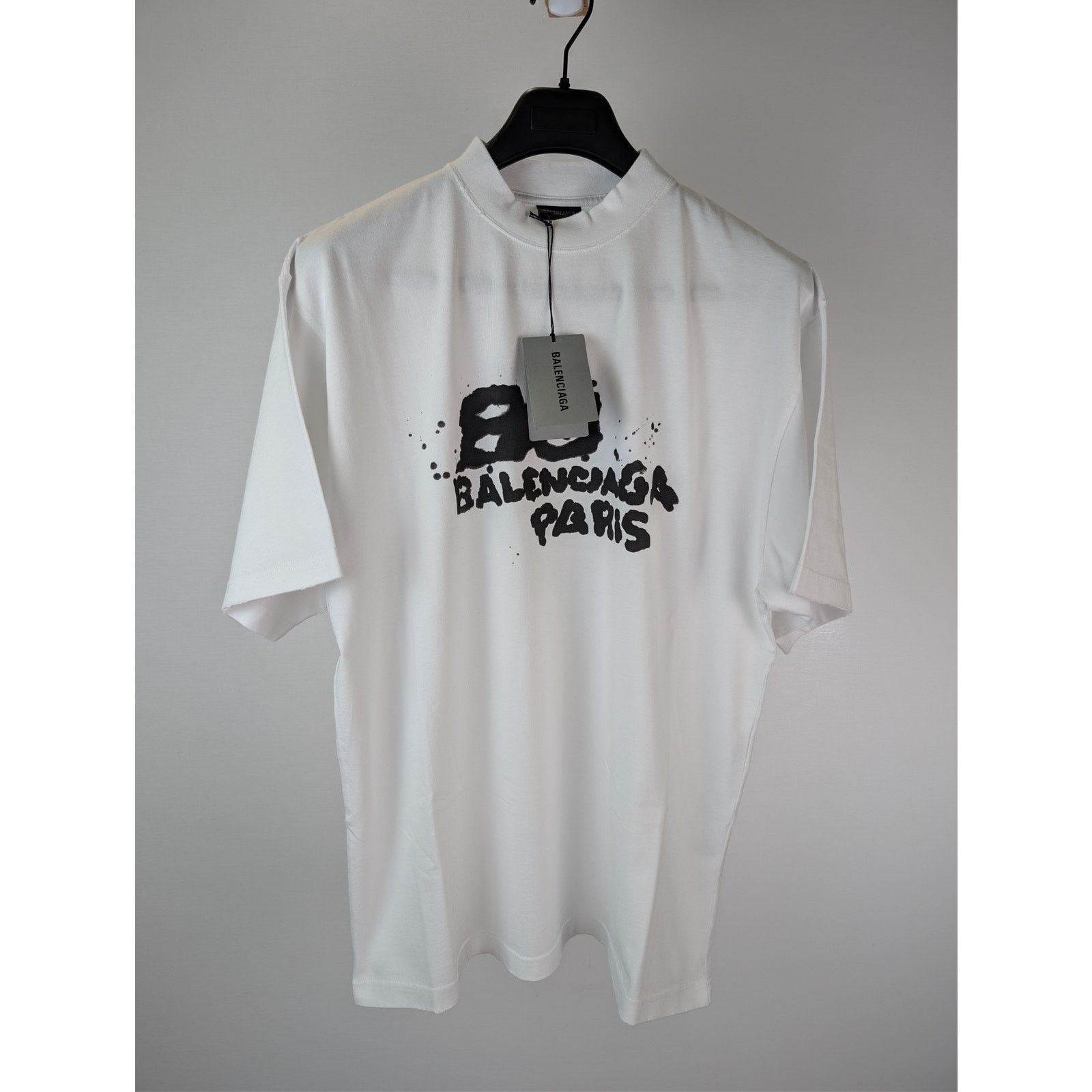Balenciaga o1rshd1 Hand Drawn BB Icon Vintage Jersey Medium Fit T-Shirt Size US S / EU 44-46 / 1 - 2 Thumbnail