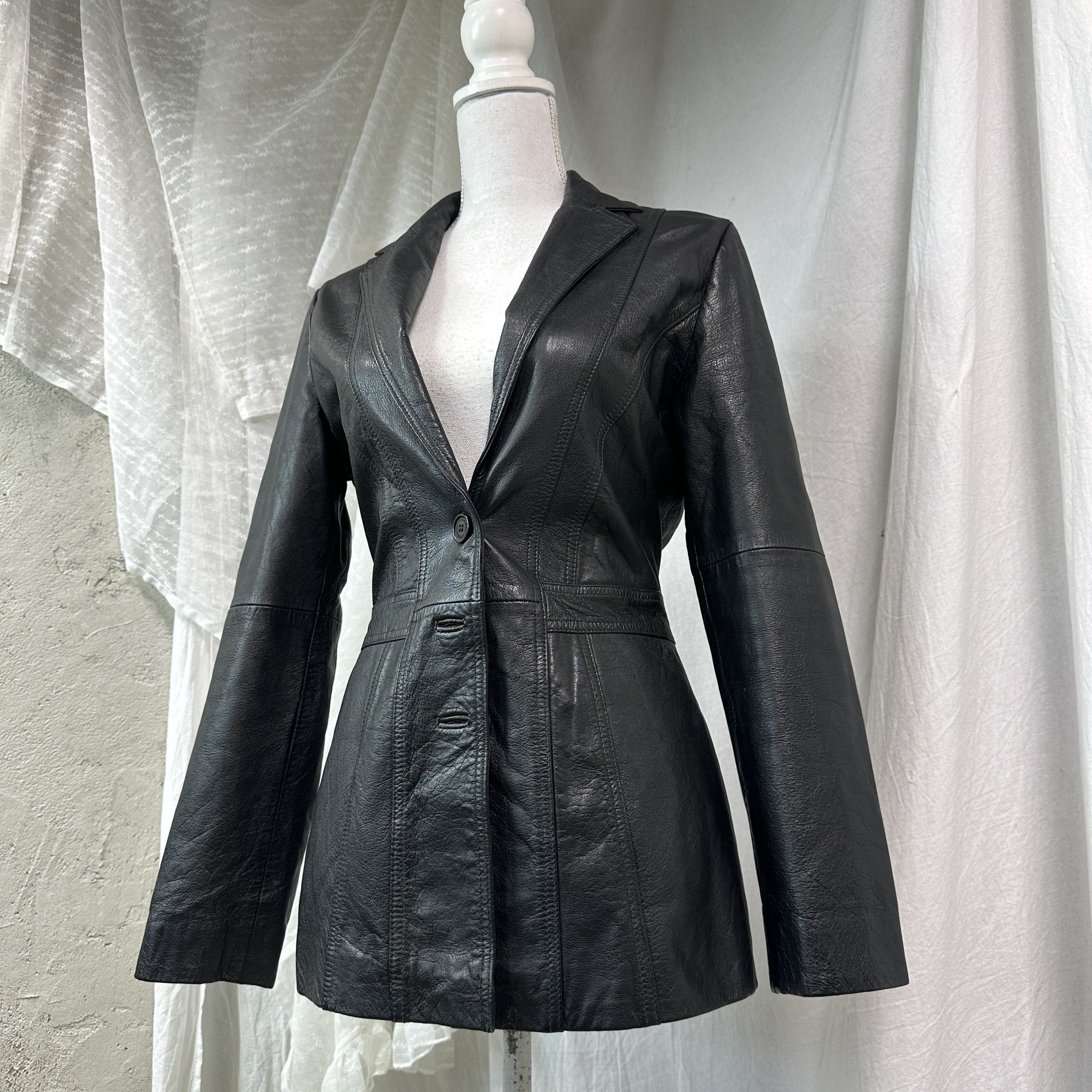 Vintage Vintage Avant Garde Grunge Biker Morgan Leather Jacket Y2K Size S / US 4 / IT 40 - 2 Thumbnail