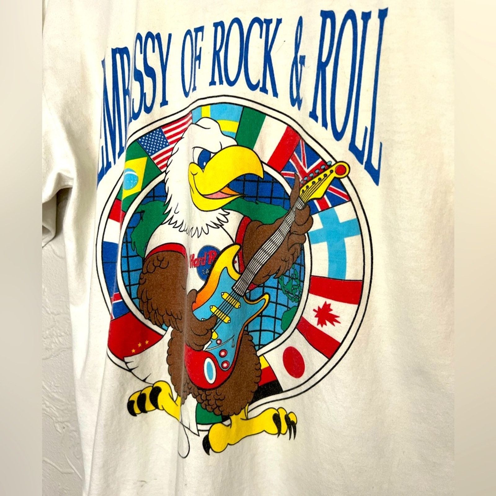 Hard Rock Cafe Vintage Hard Rock Cafe T-shirt Embassy of Rock & Roll L 80’s Size US L / EU 52-54 / 3 - 4 Thumbnail