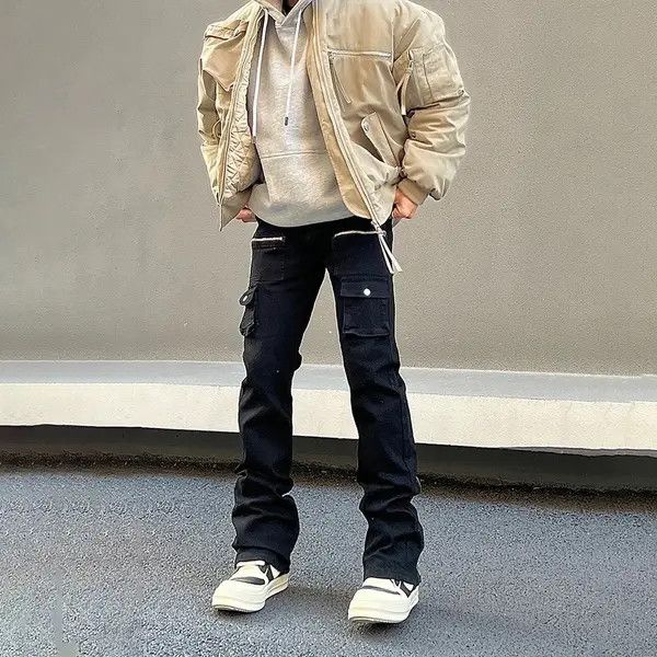 VIBE Straight Boot Cut Flared Pocket Cargo Jeans Size US 30 / EU 46 - 3 Thumbnail