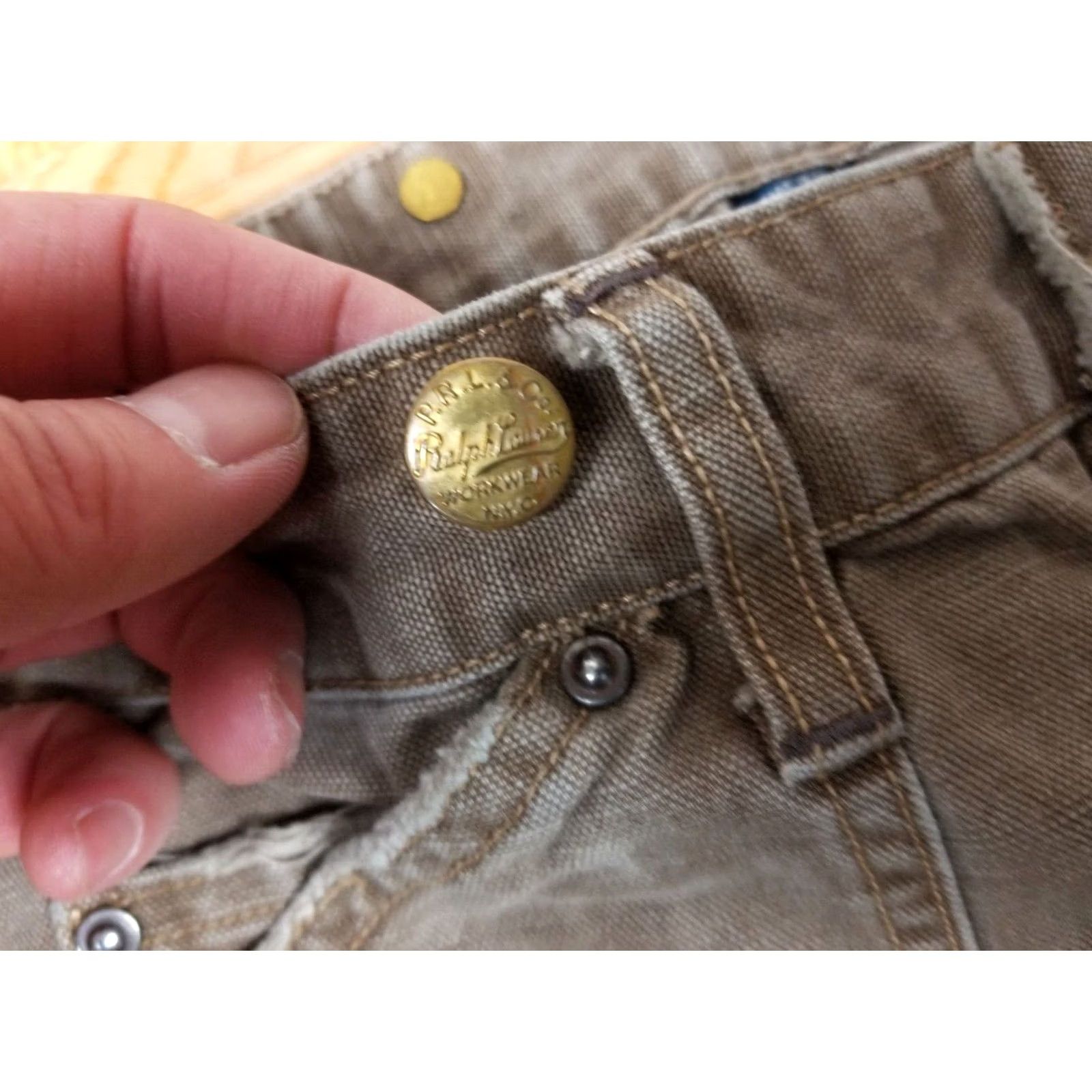 Ralph Lauren VINTAGE RALPH LAUREN POLO DISTRESSED DOUBLE KNEE WORK CARPENTER DUCK PANTS 32X32 BEIGE Mens Size US XS / EU 42 / 0 - 4 Thumbnail