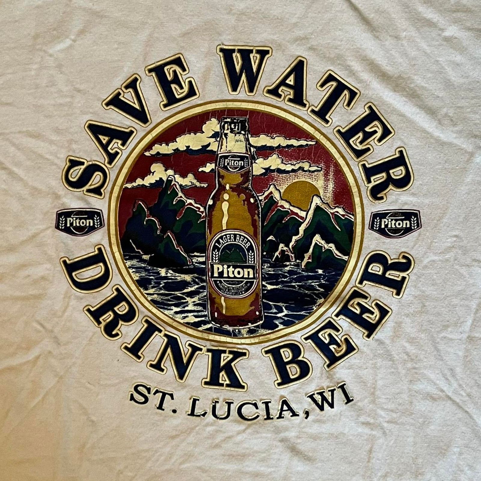 Other Vintage Save Water Drink Beer T-Shirt Size US L / EU 52-54 / 3 - 2 Thumbnail