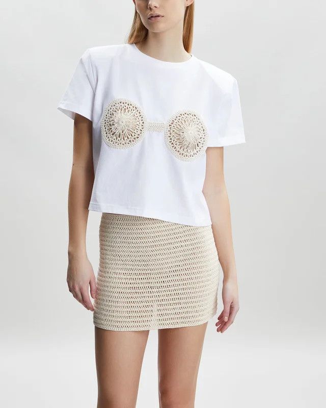 Magda Butrym Magda Butrym T-shirt crochet Short Sleeve T-shirt Size M / US 6-8 / IT 42-44 - 1 Thumbnail