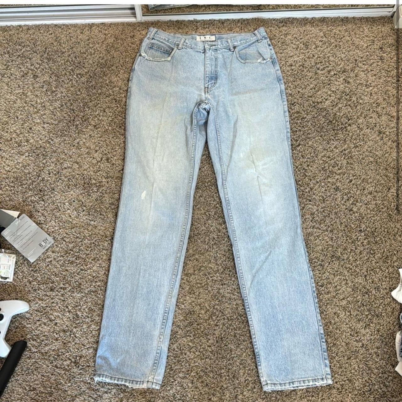 I.N.C × Vintage Vintage Light Blue Washed Distressed Denim Size US 34 / EU 50 - 2 Thumbnail
